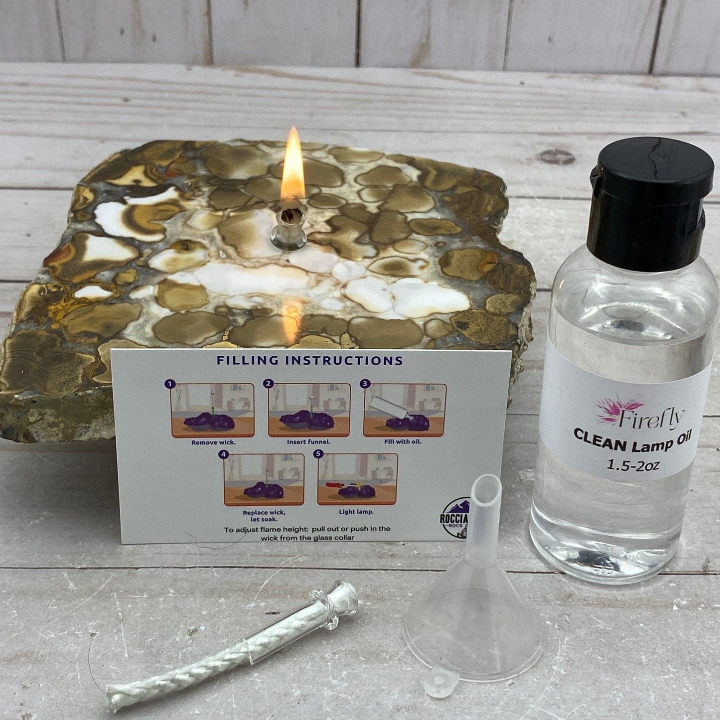 [shopname] - Spotted Agate Oil Candle Gift Box, rock decor