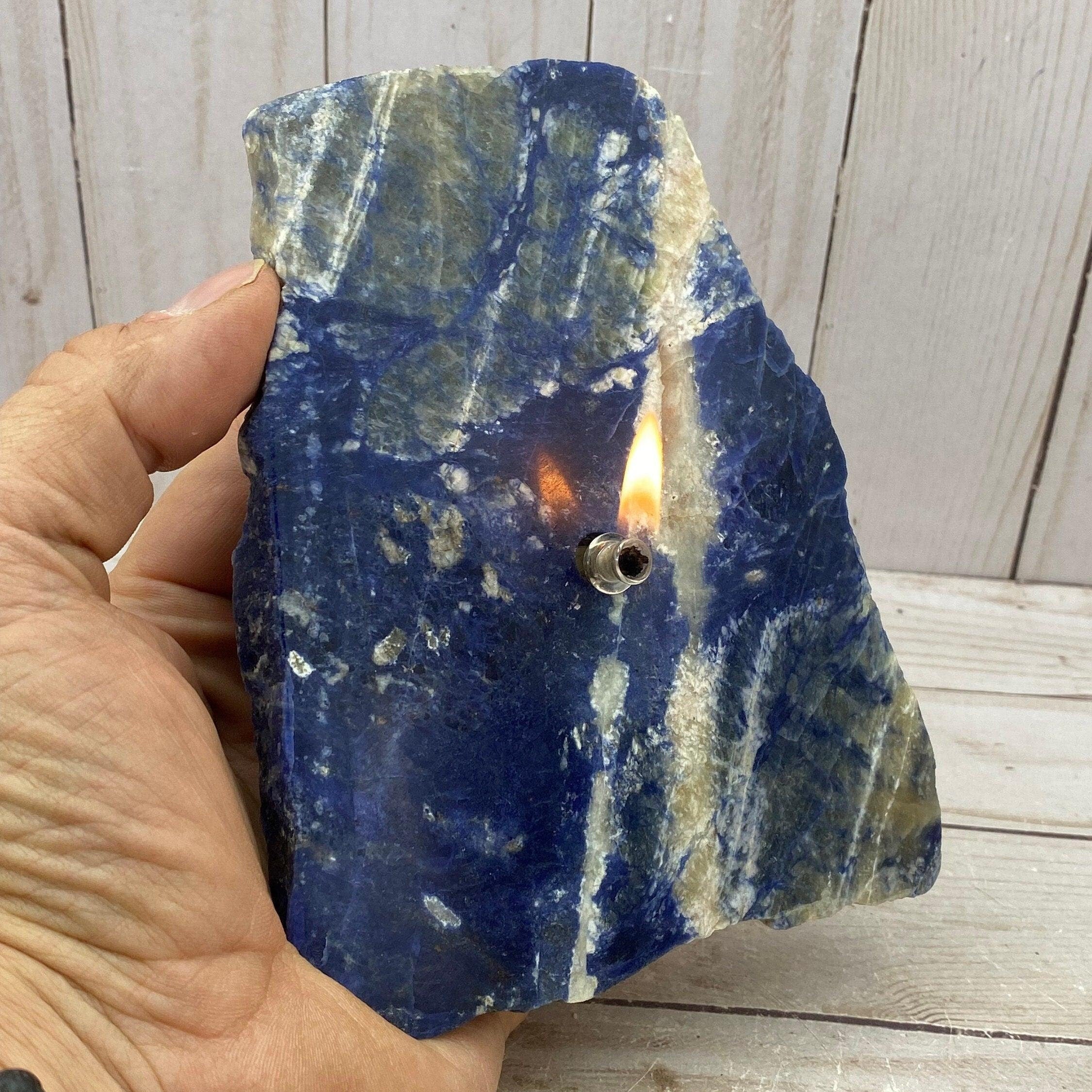 Rock oil candle kit - sodalite - RocciaRoba