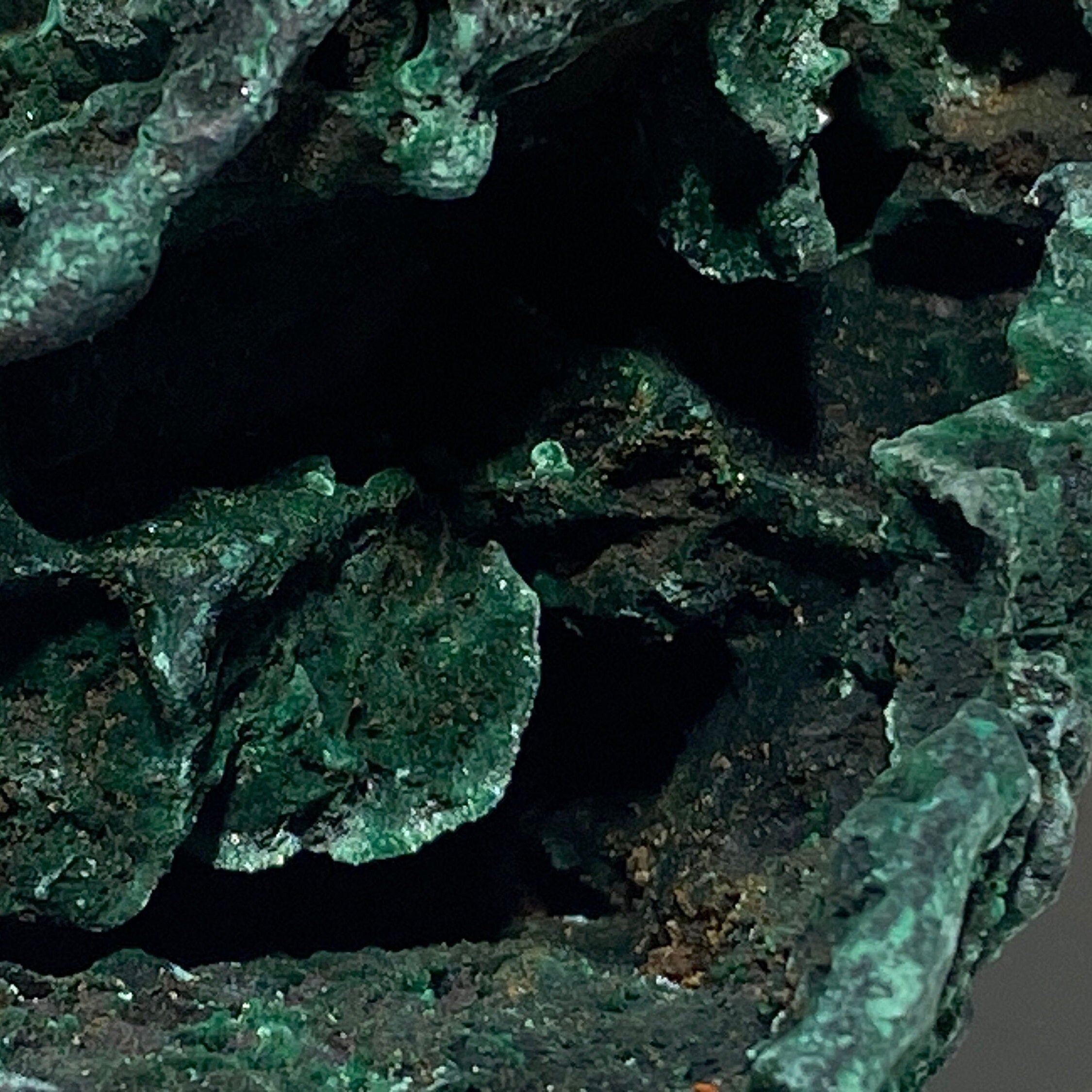 Raw, Fibrous Malachite