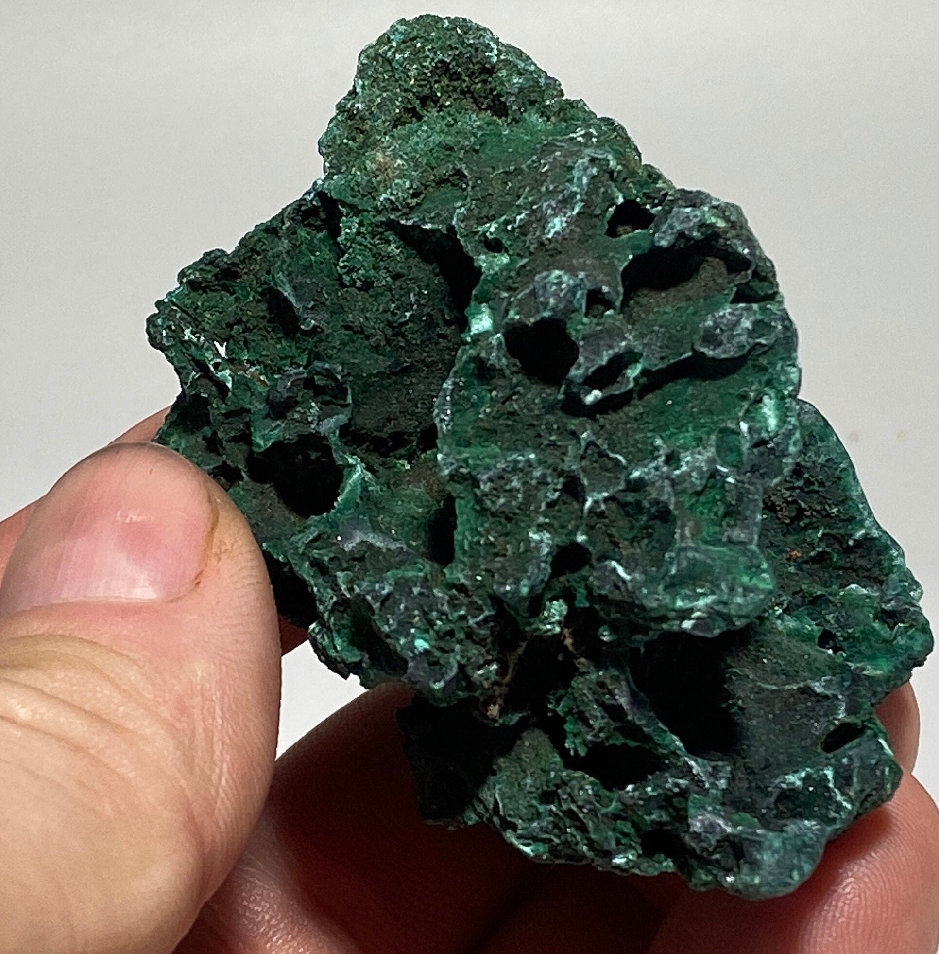 Raw, Fibrous Malachite