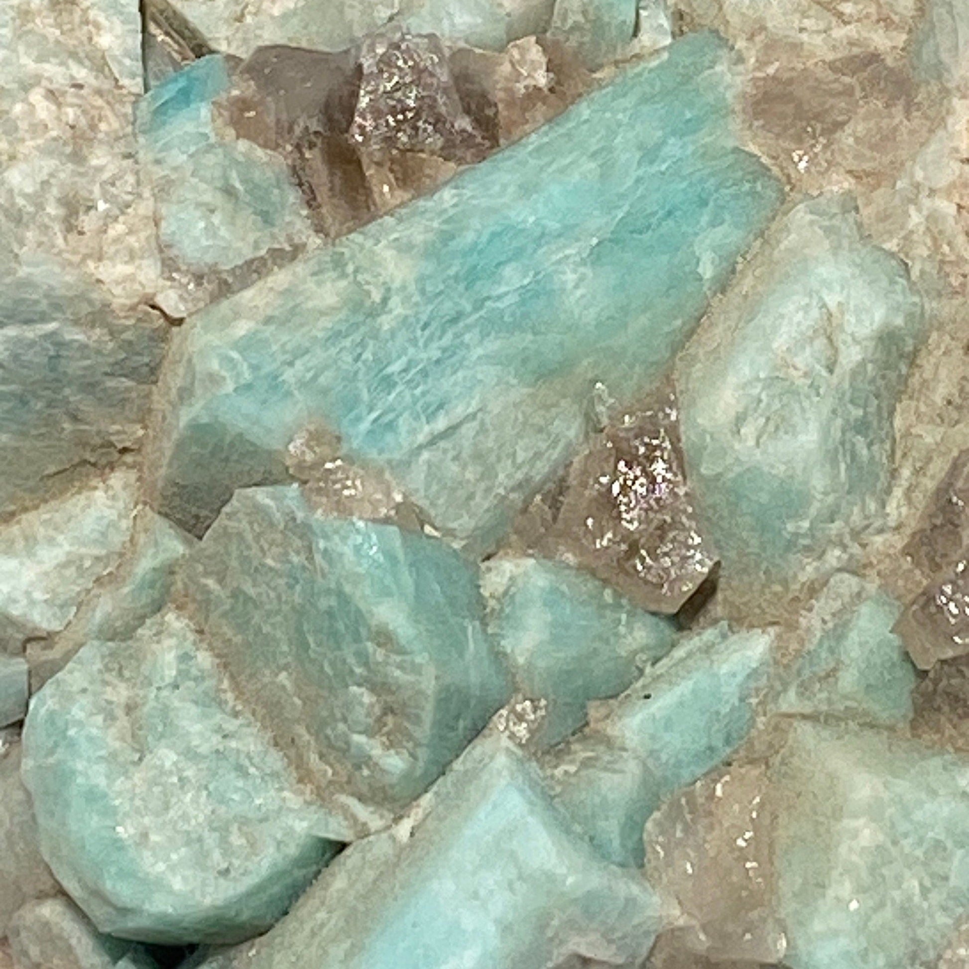 [shopname] - Colorado Amazonite Rock Candle with smoky quartz, rock decor