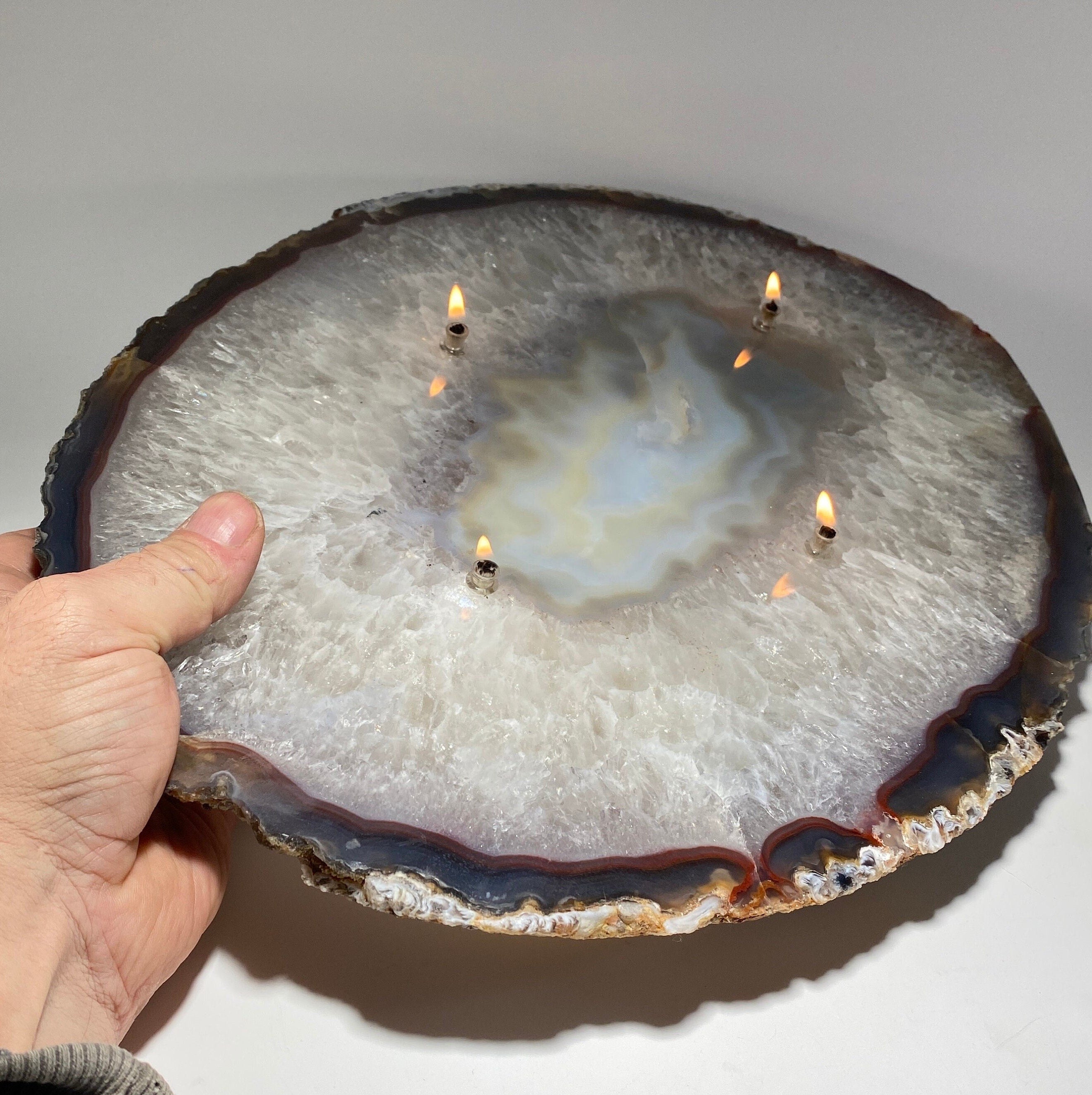 Rock oil candle - Extra Large agate slab