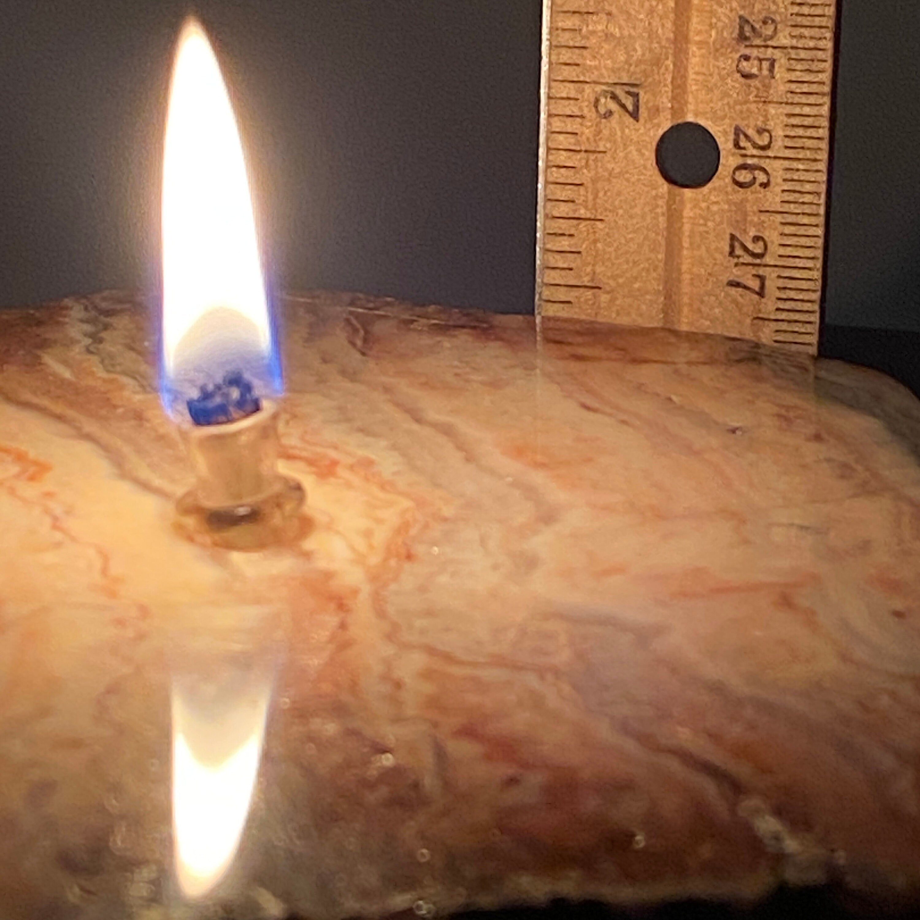 Unique Crazy Lace Agate Rock Candle