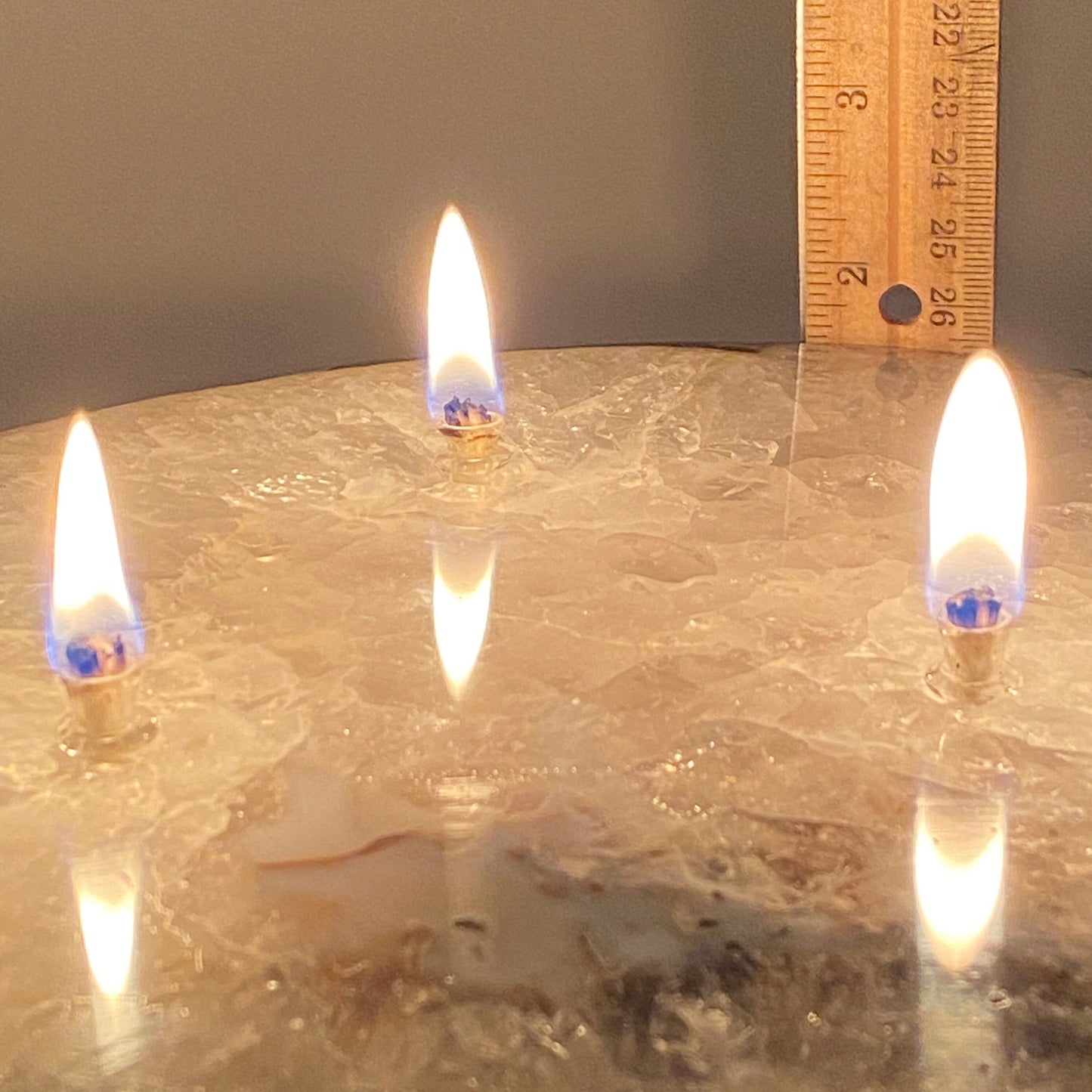 [shopname] - Large Agate Slab Oil Candle, rock decor