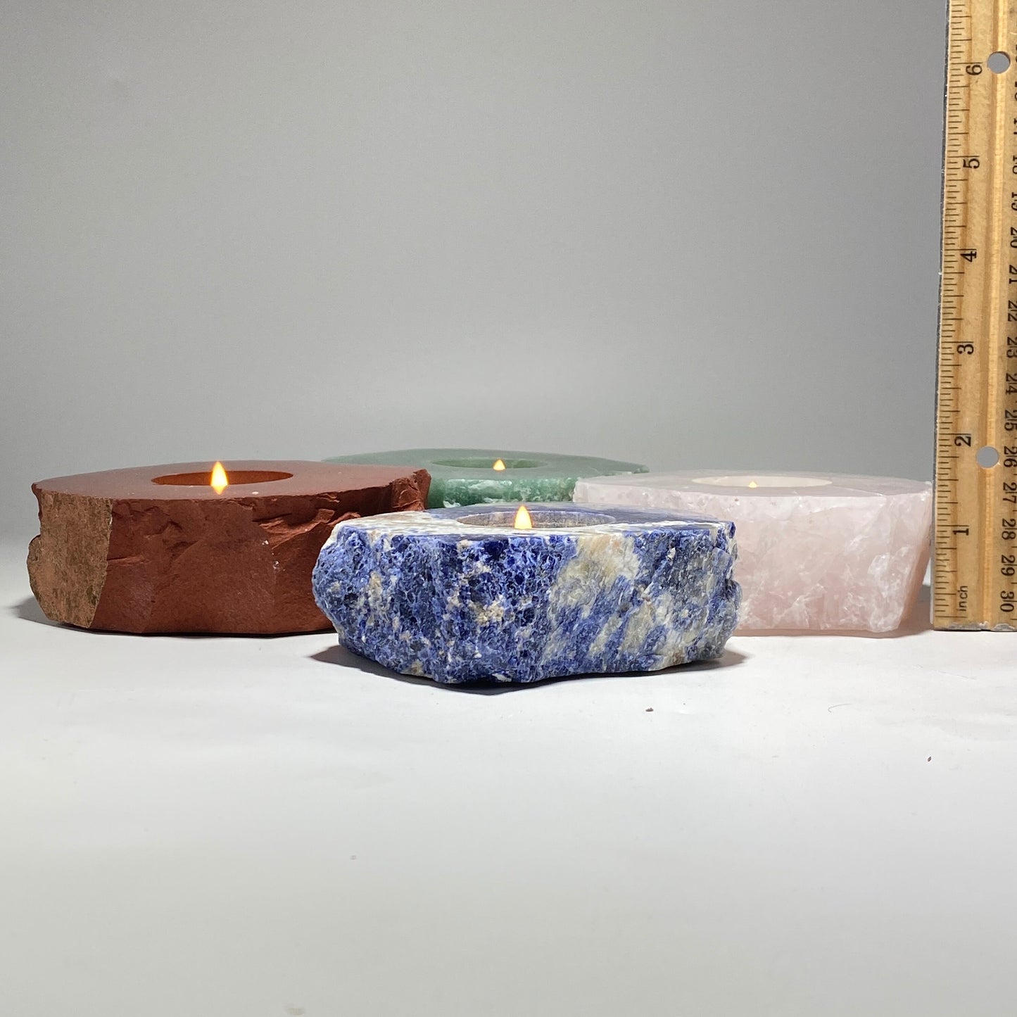 [shopname] - Crystal tea light candle holder, rock decor