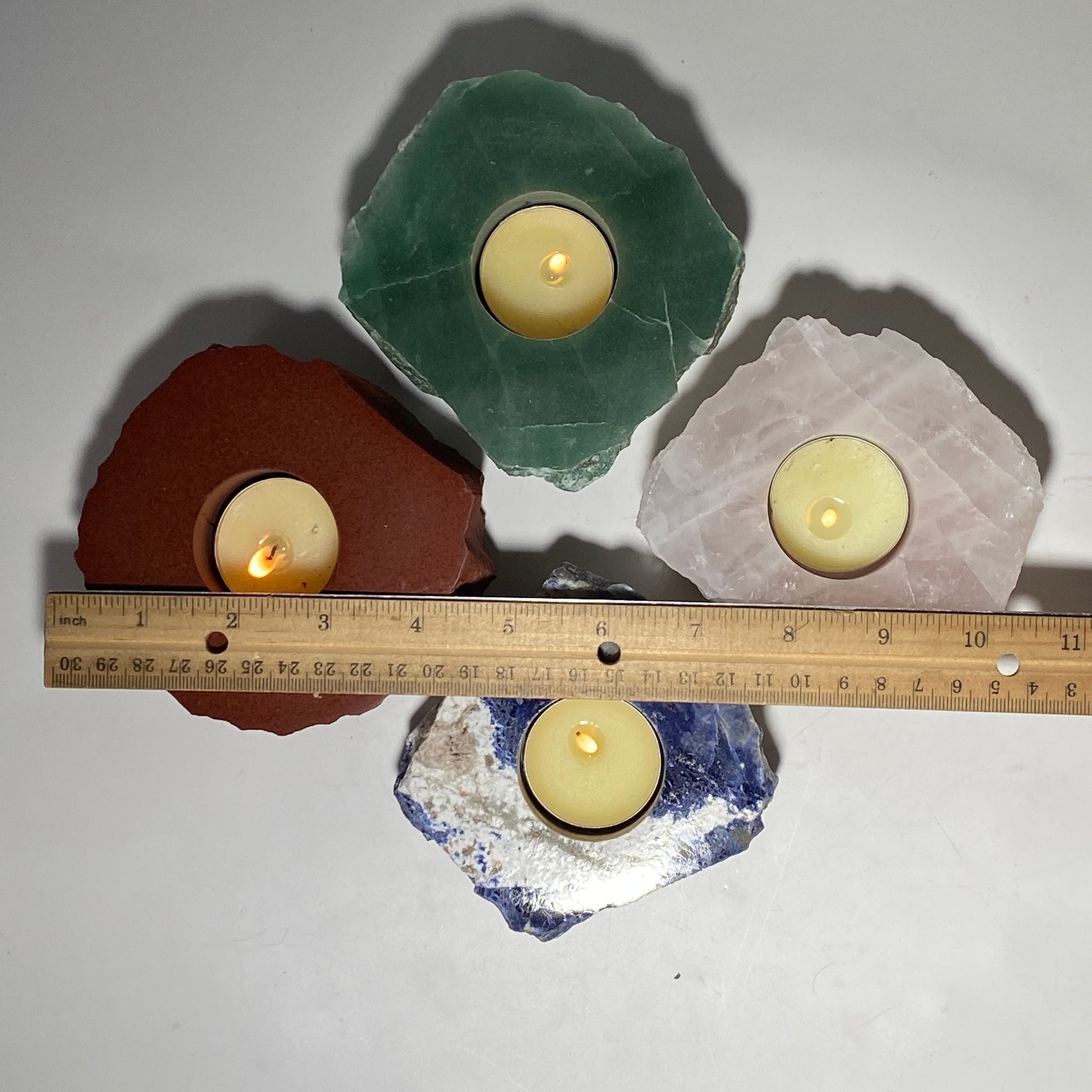 [shopname] - Crystal tea light candle holder, rock decor