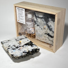 [shopname] - Rainbow Moonstone Rock Oil Candle Gift Box, rock decor