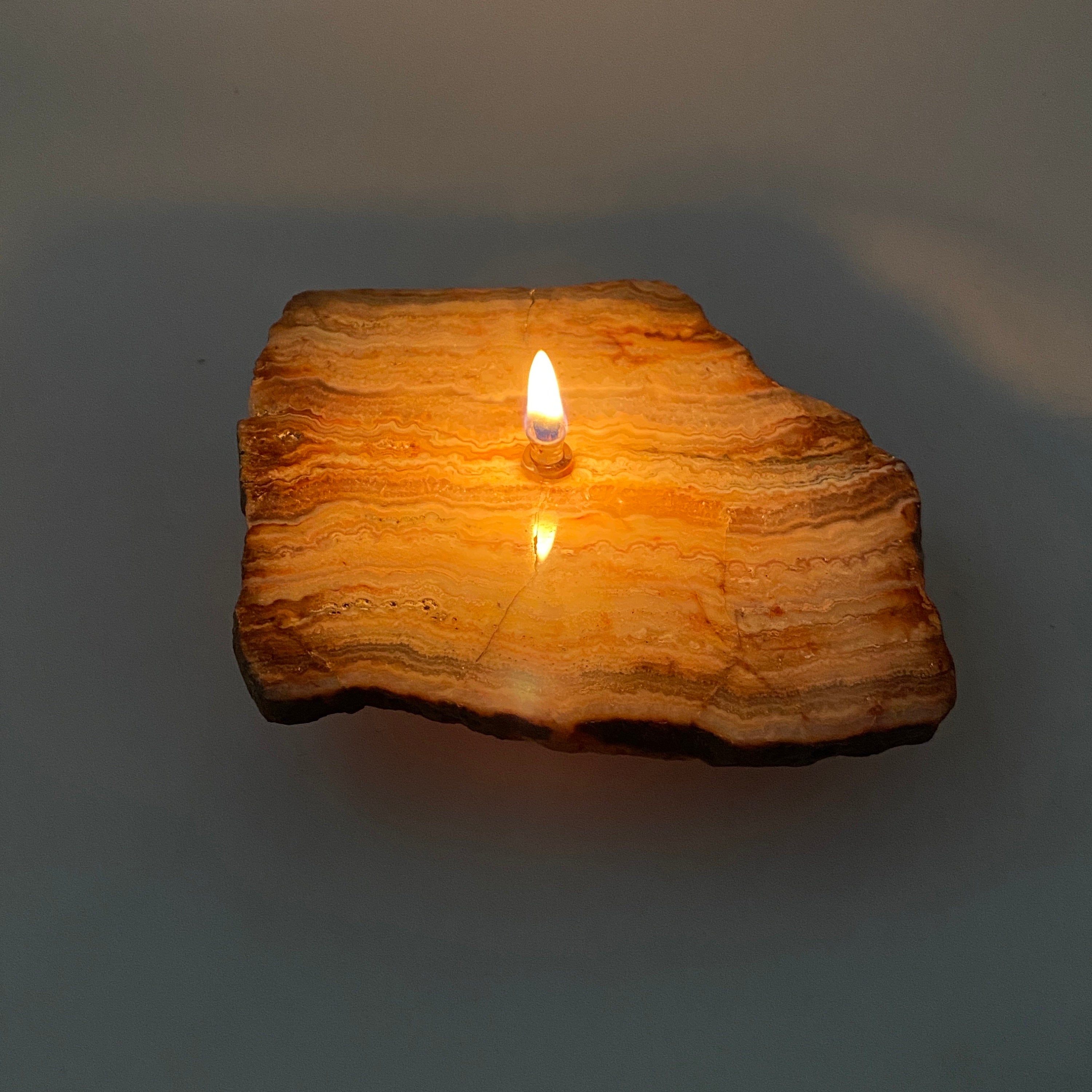 Rock Candle gift box - Crazy Lace Agate