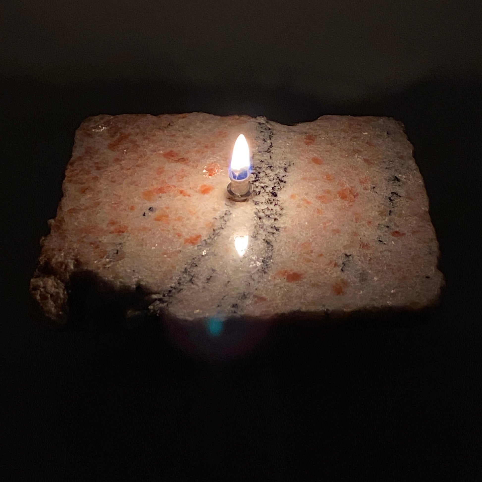 [shopname] - Sunstone Rock Oil Candle Gift Box, rock decor