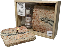[shopname] - Rock Candle gift box - Sunstone, rock decor