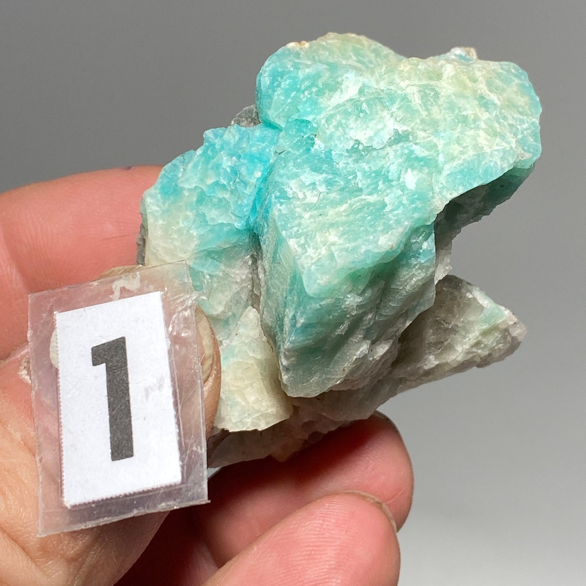 [shopname] - Colorado Amazonite with smoky quartz crystal, rock decor