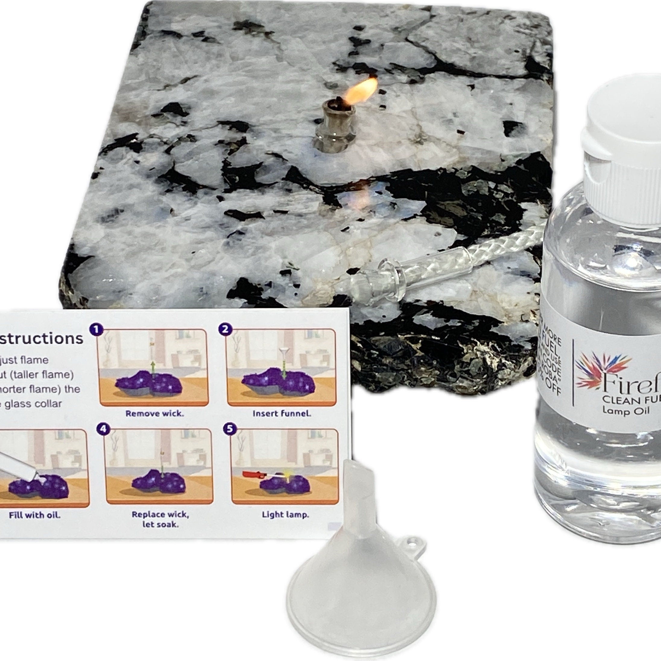 [shopname] - Rock Candle gift box - Rainbow Moonstone, rock decor
