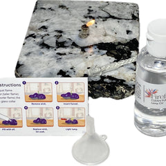 [shopname] - Rock Candle gift box - Rainbow Moonstone, rock decor