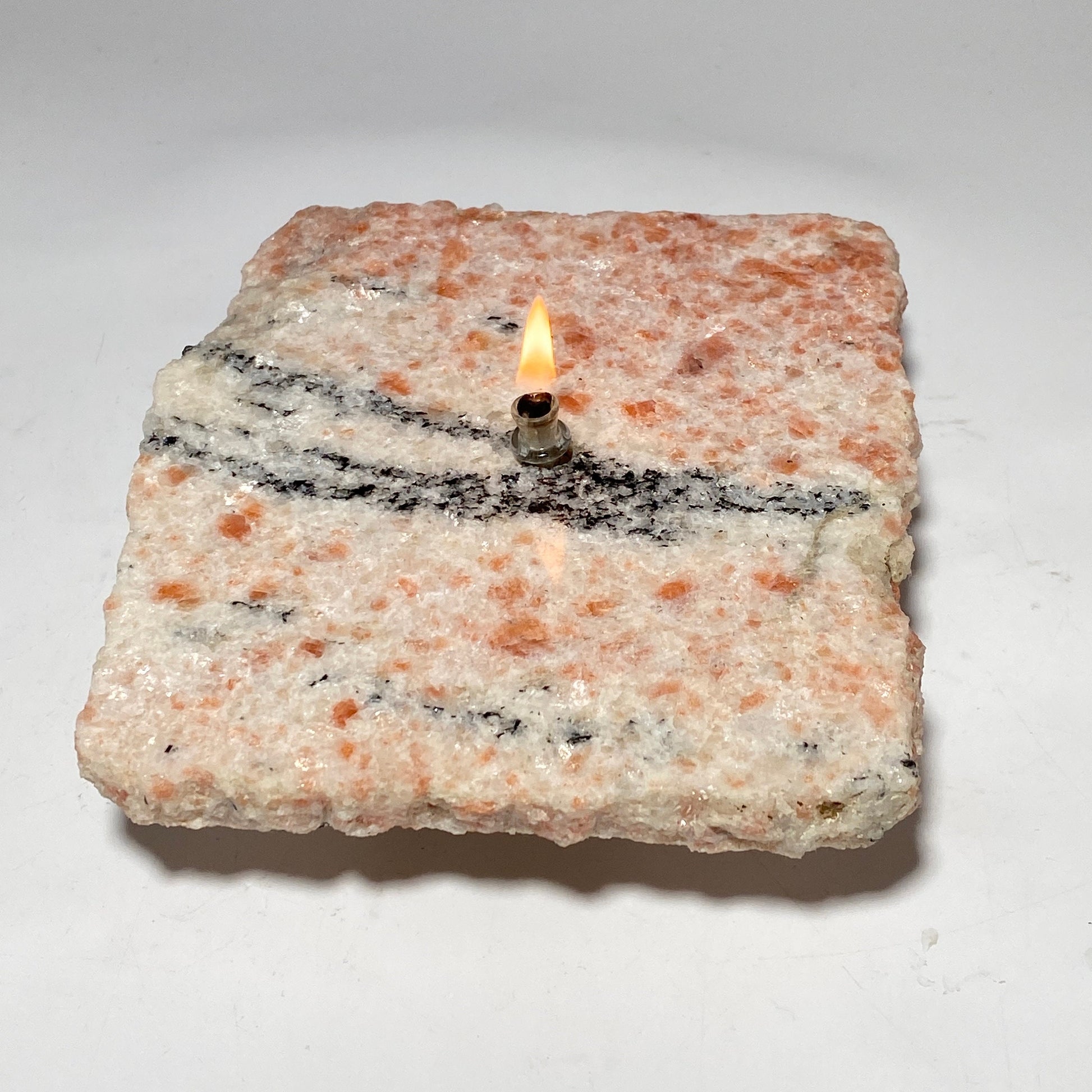 [shopname] - Sunstone Rock Oil Candle Gift Box, rock decor
