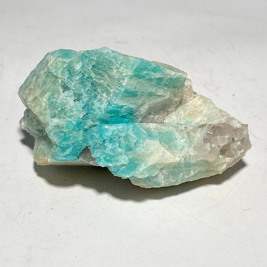 [shopname] - Colorado Amazonite with smoky quartz crystal, rock decor