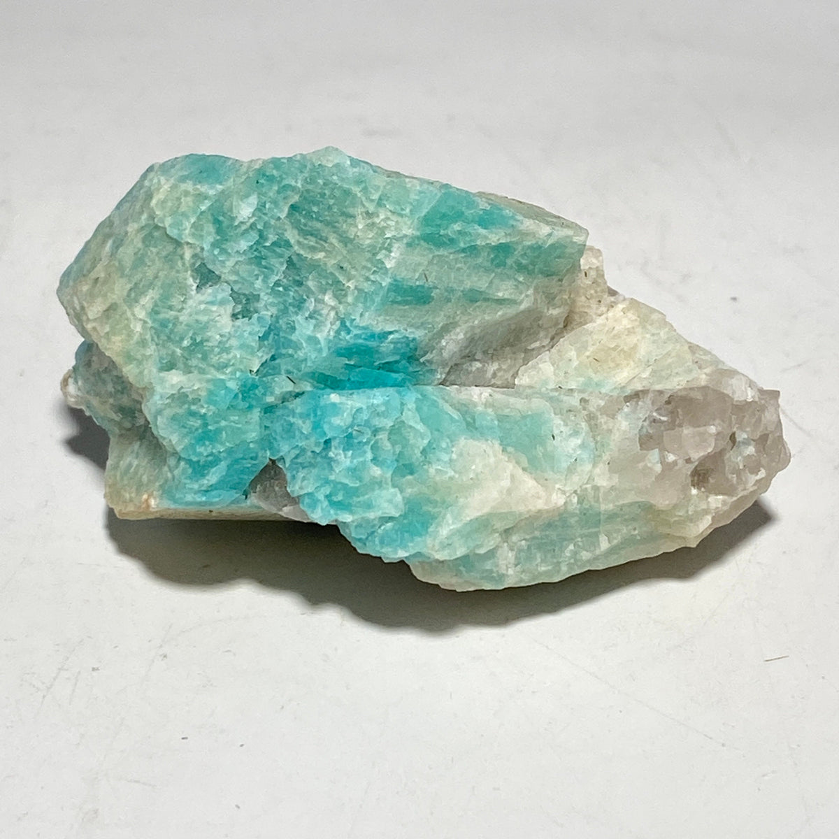 [shopname] - Colorado Amazonite with smoky quartz crystal, rock decor