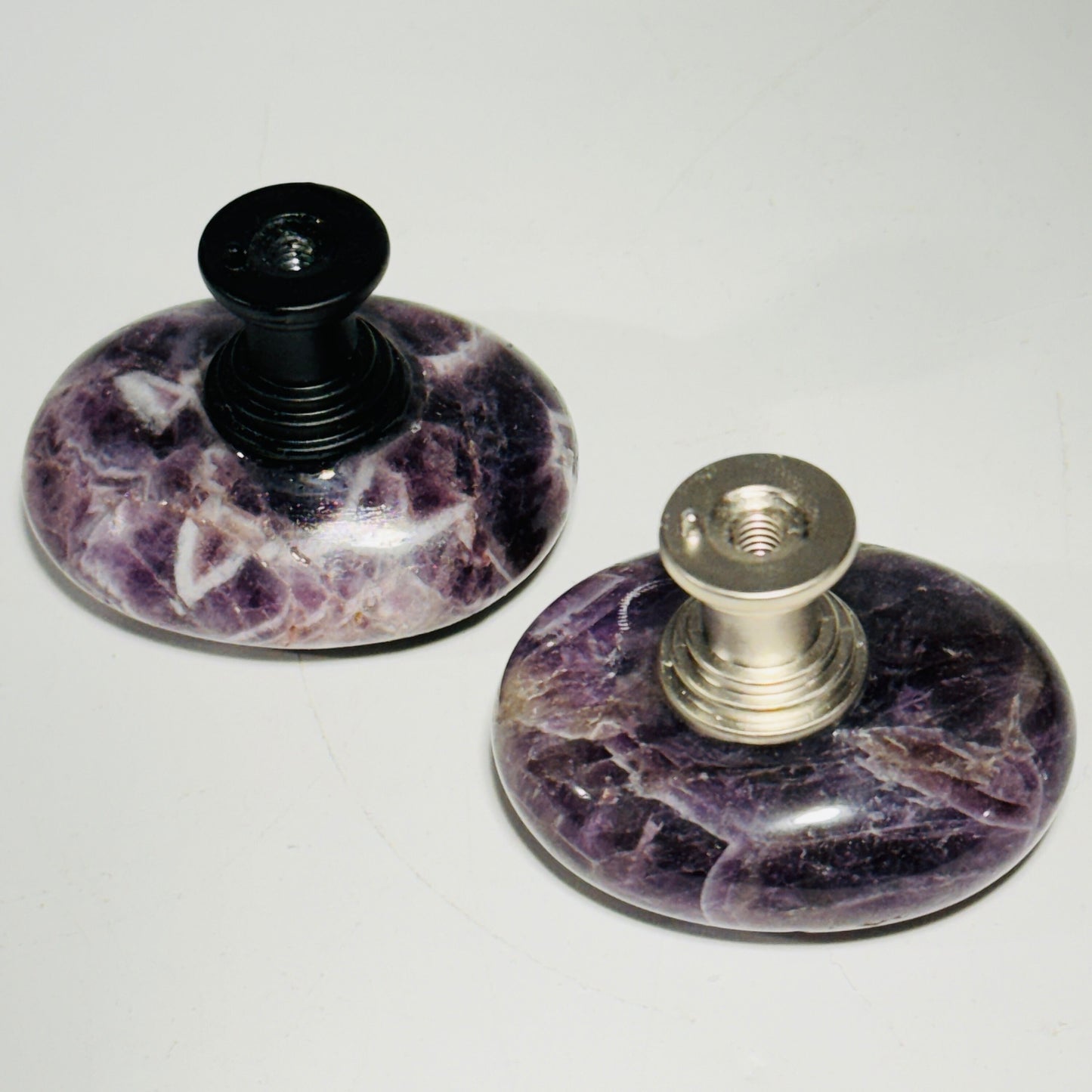 [shopname] - Polished amethyst cabinet knob, rock decor
