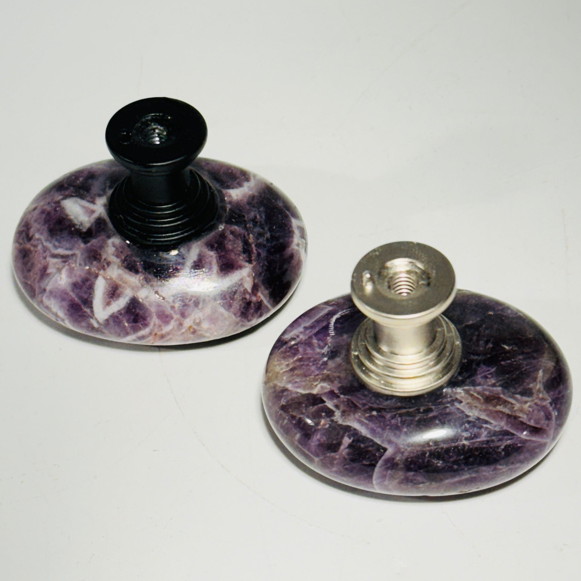 [shopname] - Polished amethyst cabinet knob, rock decor