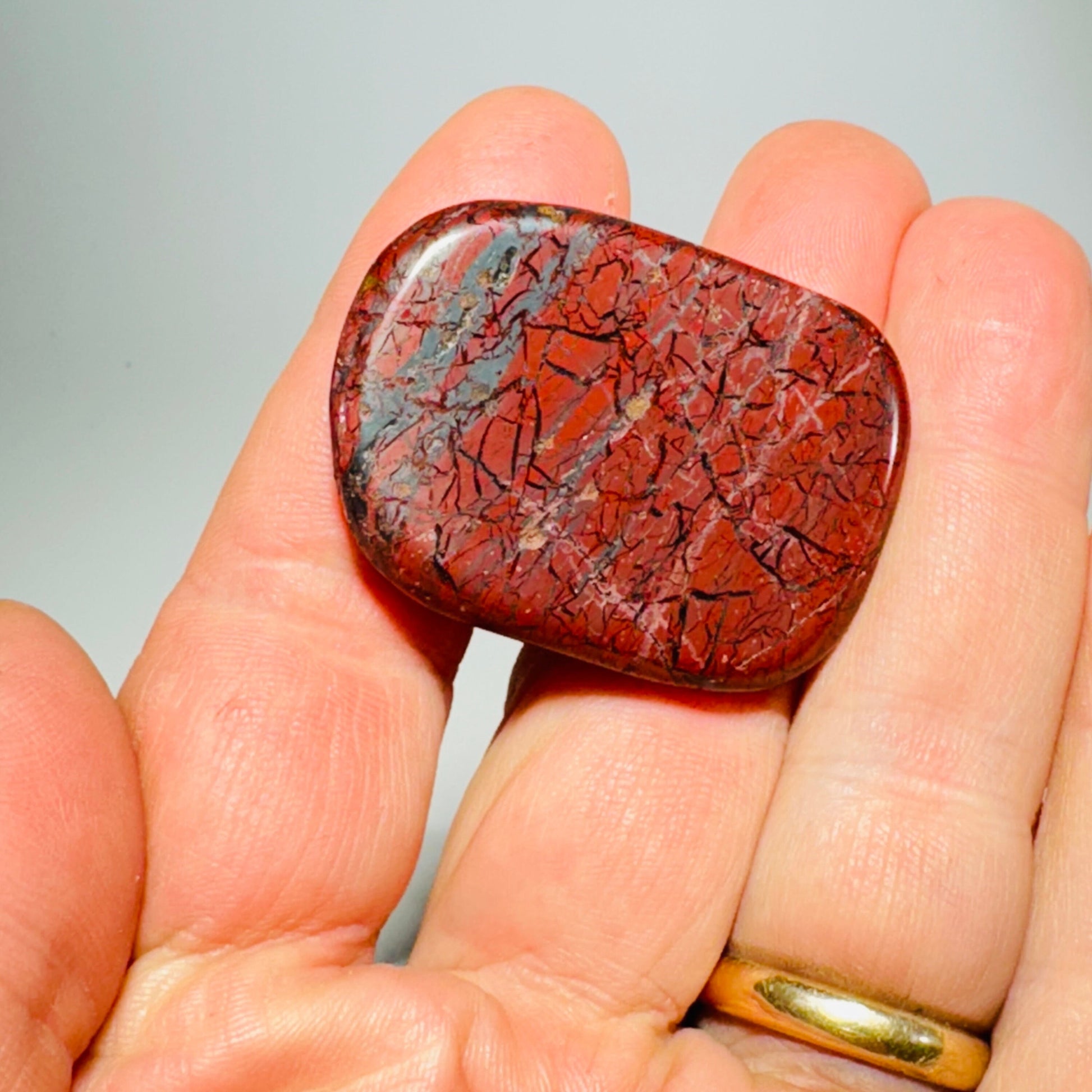 [shopname] - Polished brecciated jasper knobs, rock decor