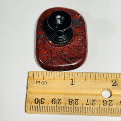 [shopname] - Polished brecciated jasper knobs, rock decor