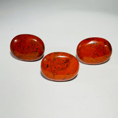 [shopname] - Polished red jasper drawer knob, brushed nickel base, rock decor