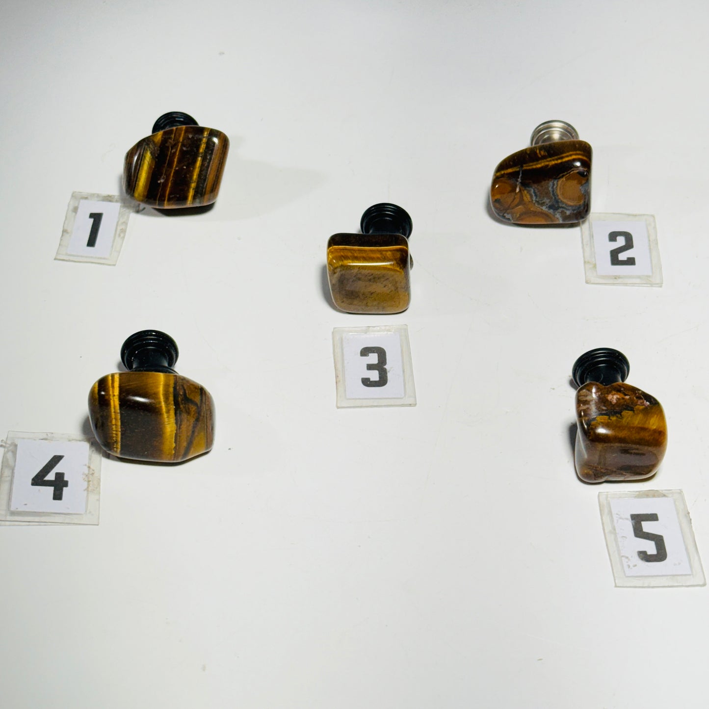 [shopname] - Gemstone cabinet knob - tumbled tigers eye, rock decor