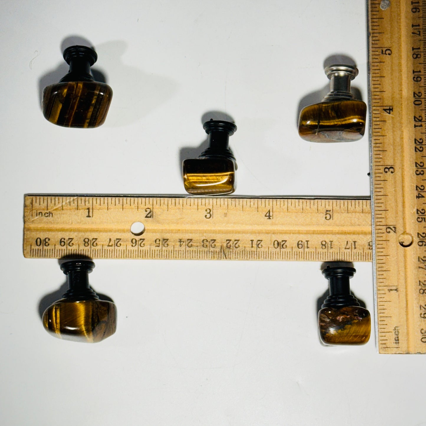 [shopname] - Gemstone cabinet knob - tumbled tigers eye, rock decor