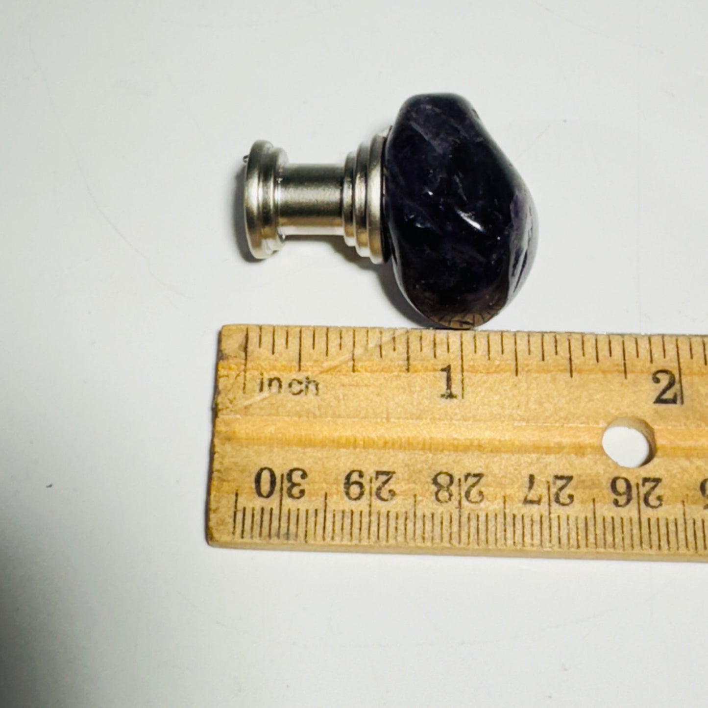 Tumbled dark amethyst cabinet knob