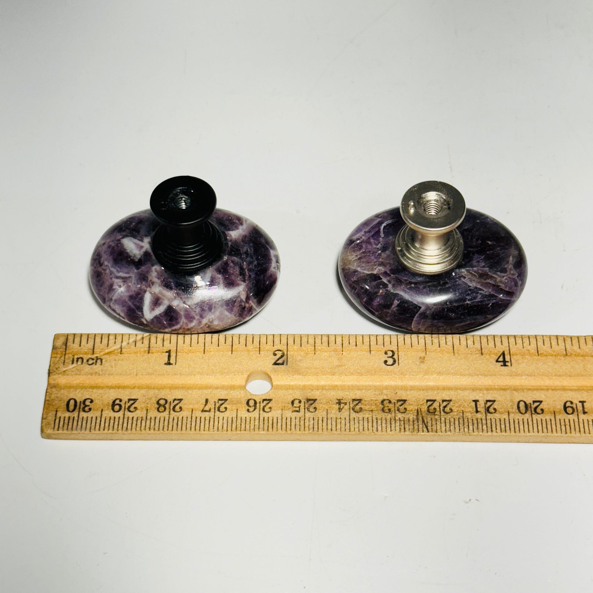 [shopname] - Polished amethyst cabinet knob, rock decor