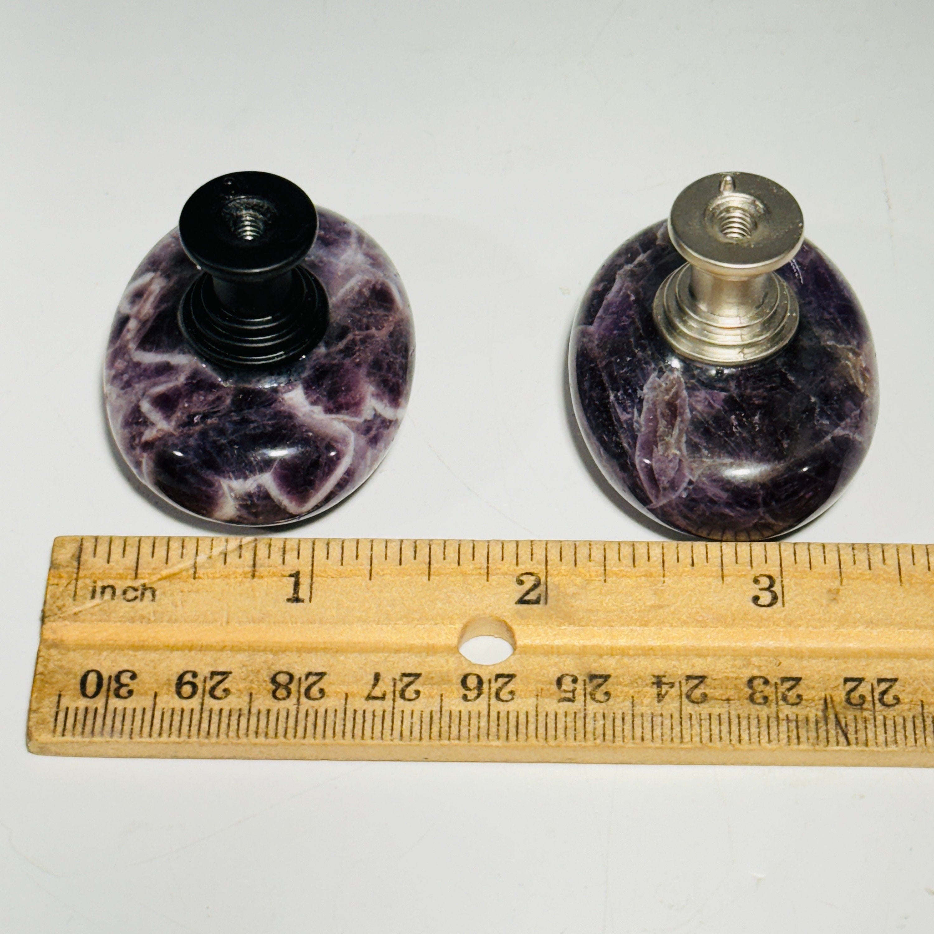 [shopname] - Polished amethyst cabinet knob, rock decor