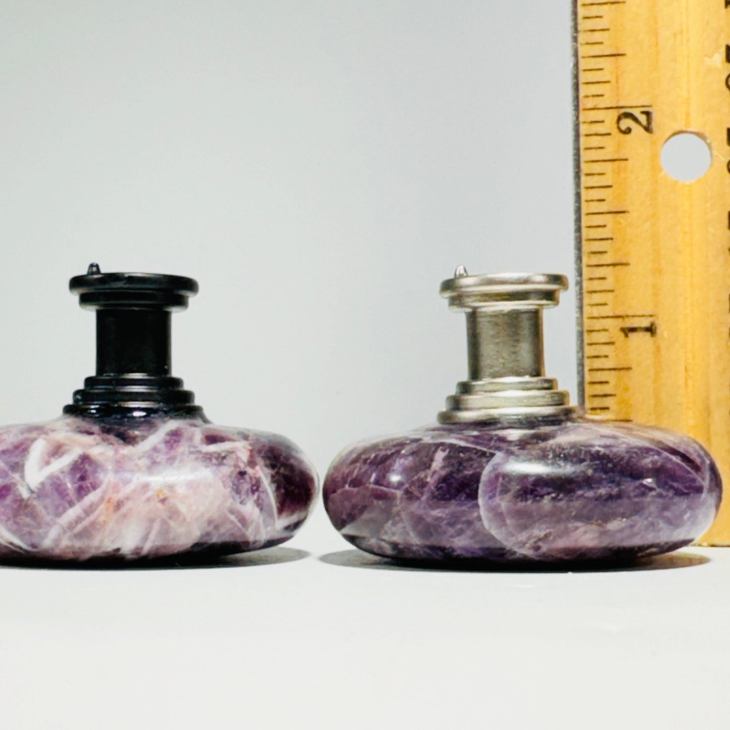 [shopname] - Polished amethyst cabinet knob, rock decor