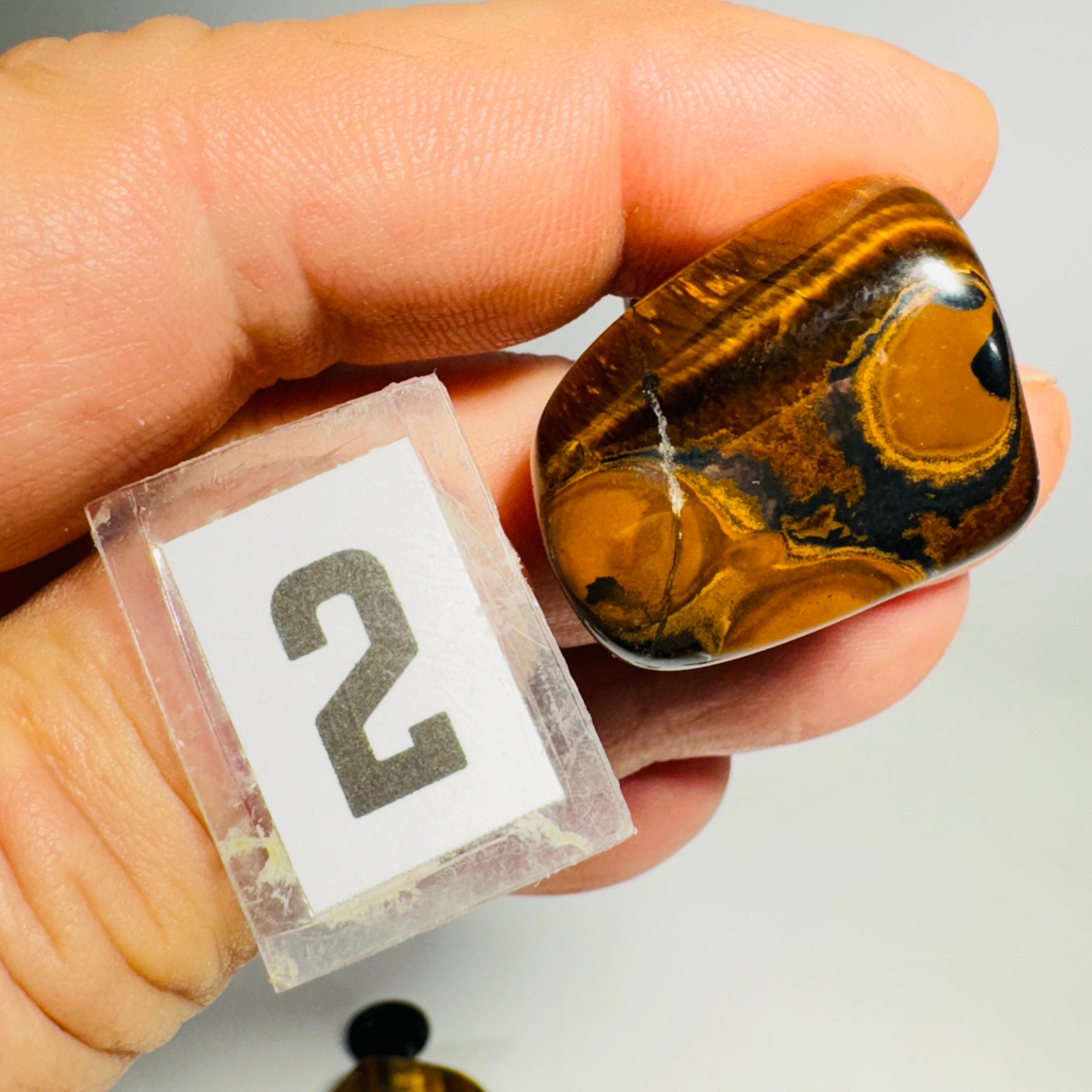 [shopname] - Gemstone cabinet knob - tumbled tigers eye, rock decor
