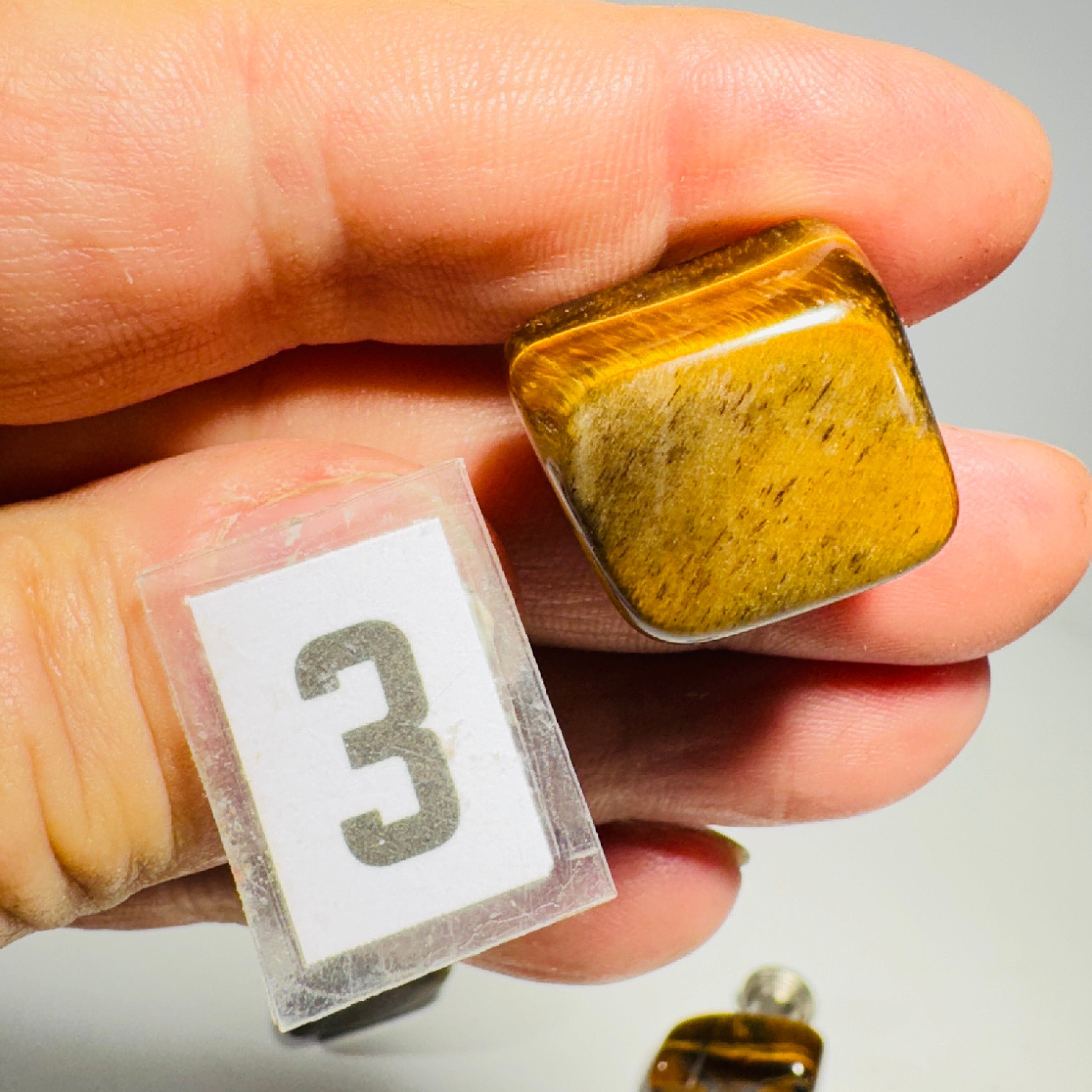 [shopname] - Gemstone cabinet knob - tumbled tigers eye, rock decor