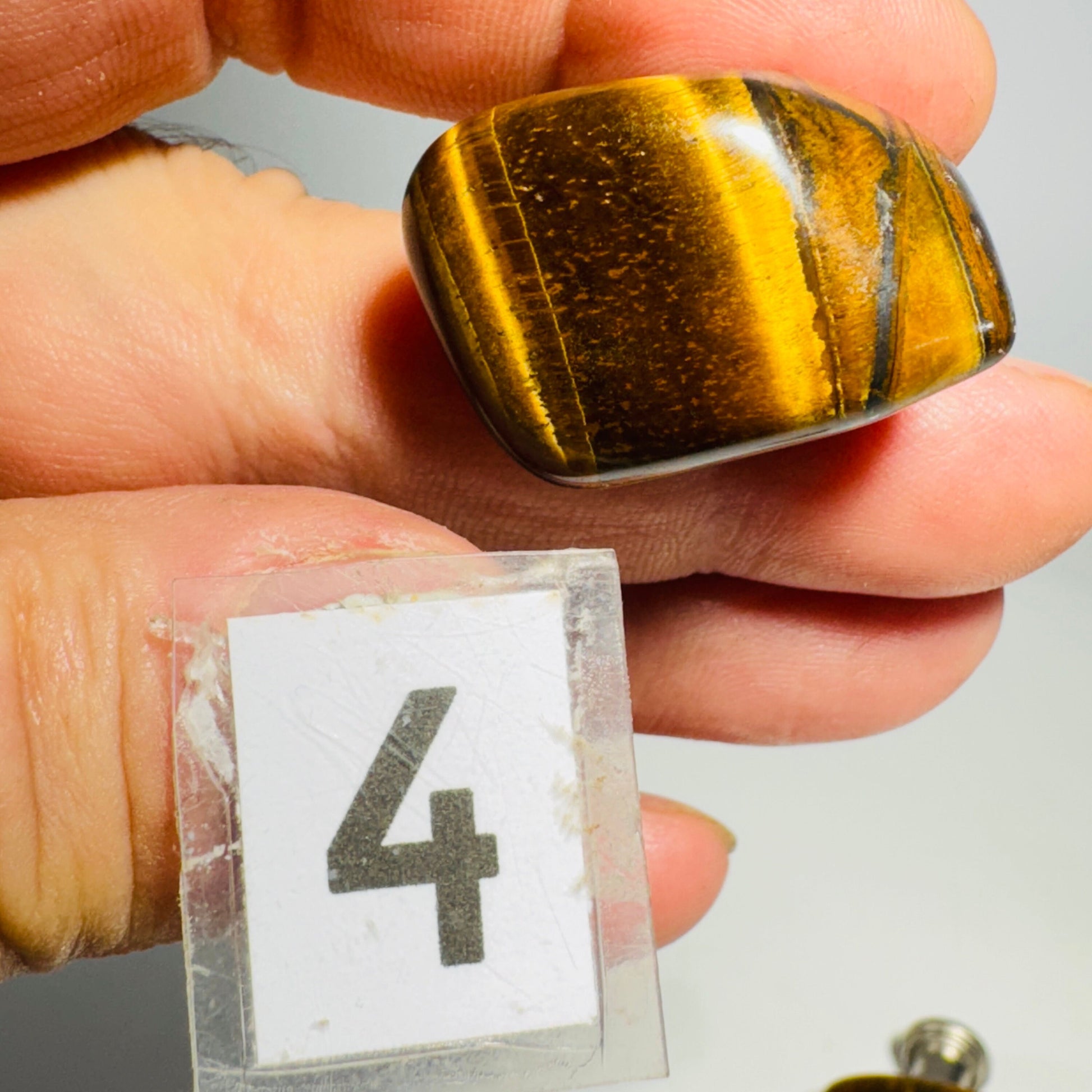 [shopname] - Gemstone cabinet knob - tumbled tigers eye, rock decor