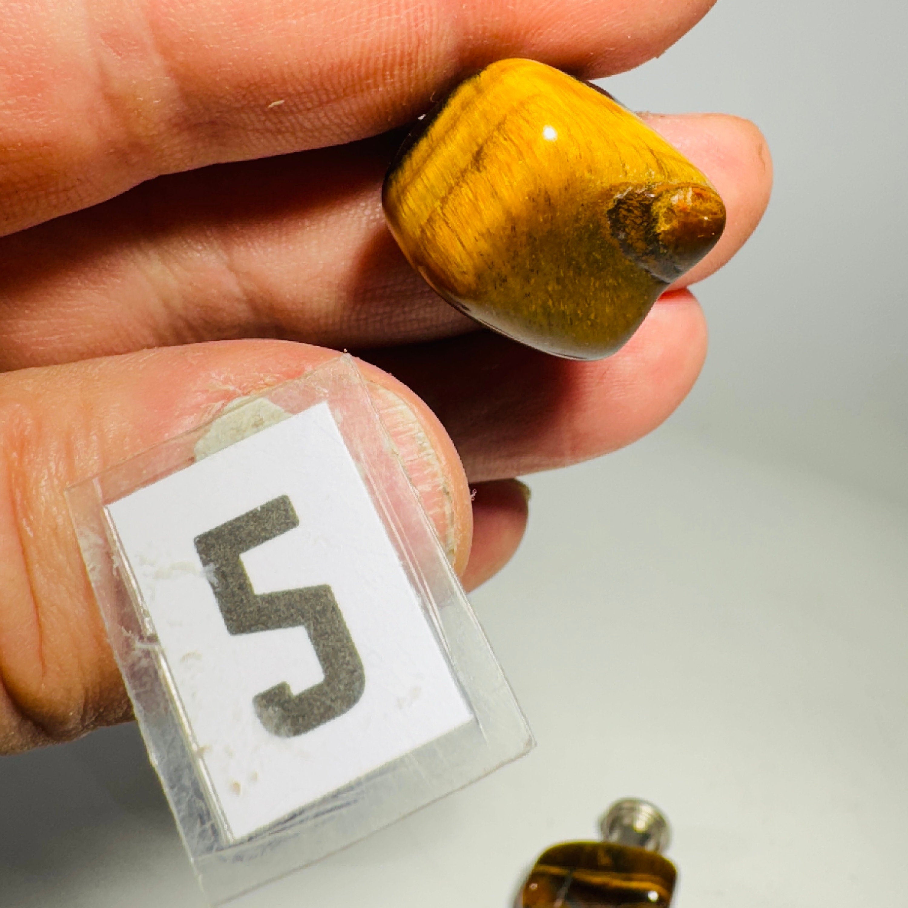 [shopname] - Gemstone cabinet knob - tumbled tigers eye, rock decor