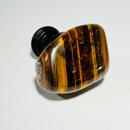 [shopname] - Gemstone cabinet knob - tumbled tigers eye, rock decor