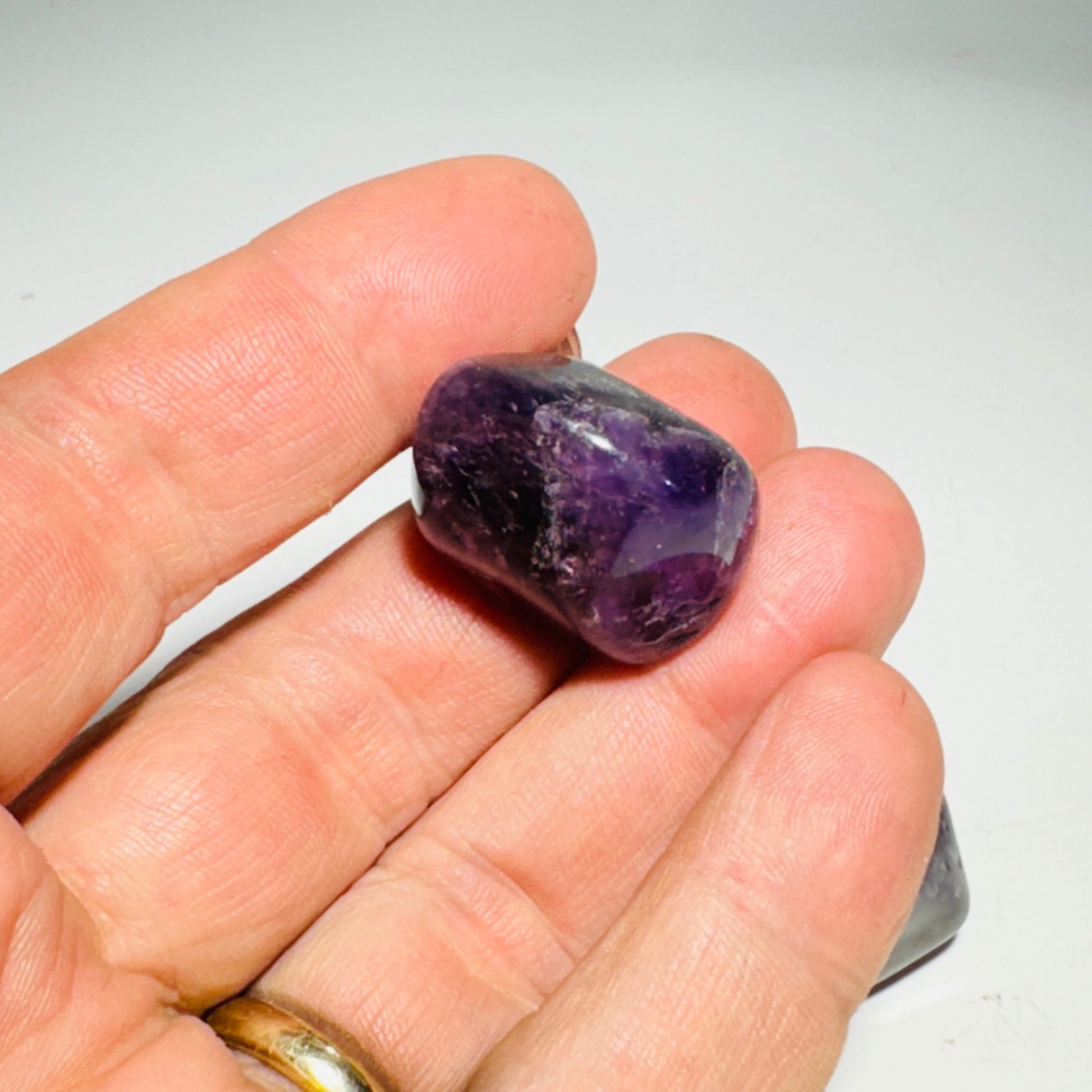 Tumbled dark amethyst cabinet knob