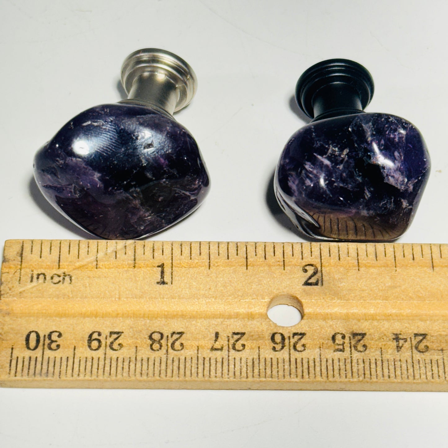 Tumbled dark amethyst cabinet knob