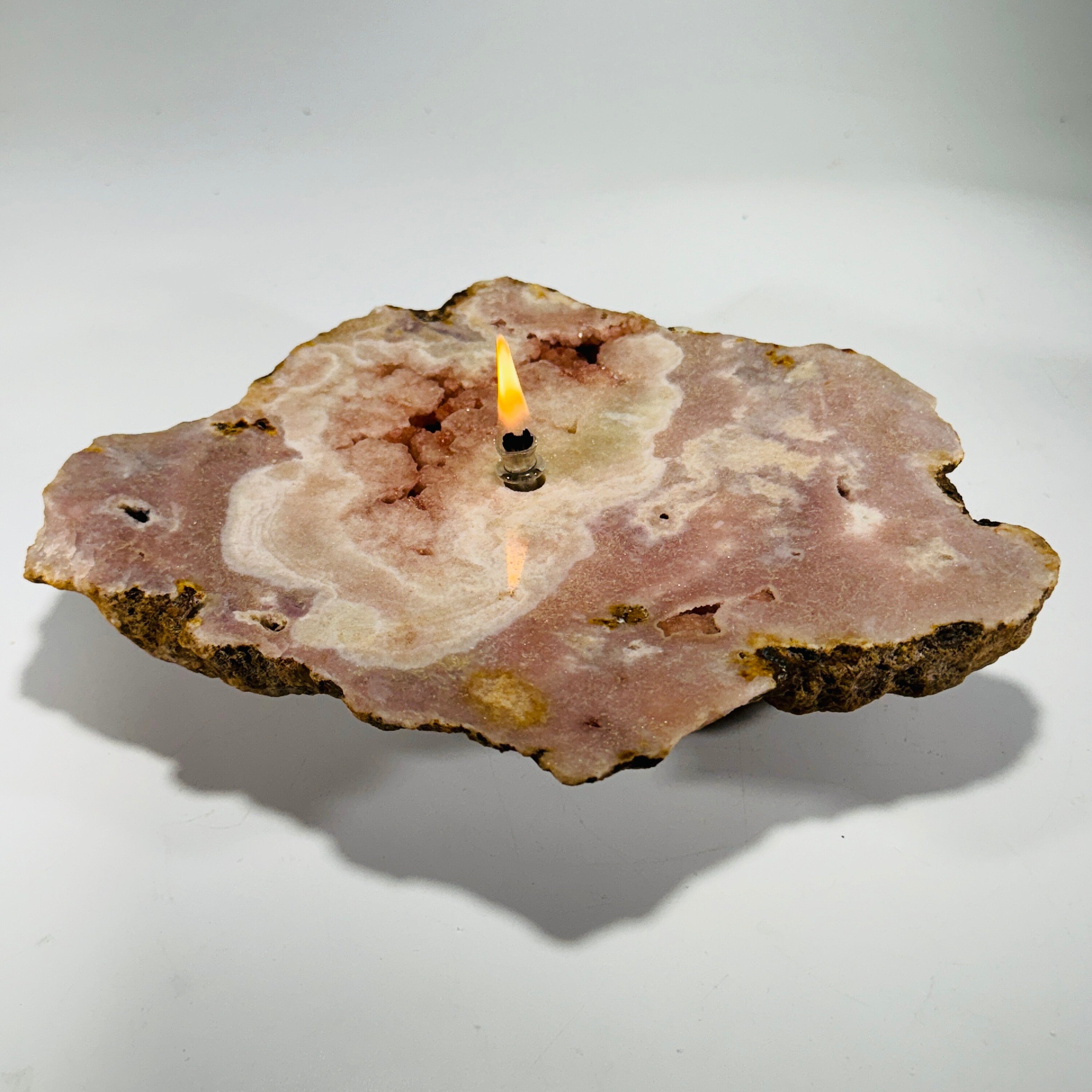 Rock Candle - pink amethyst