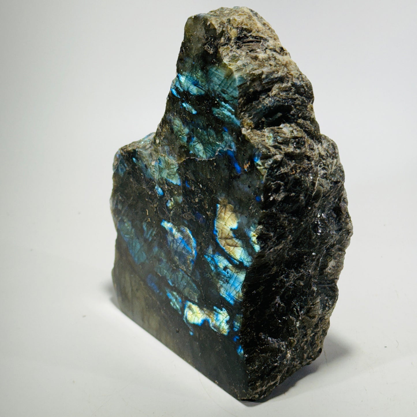 [shopname] - Labradorite crystal end cut, rock decor