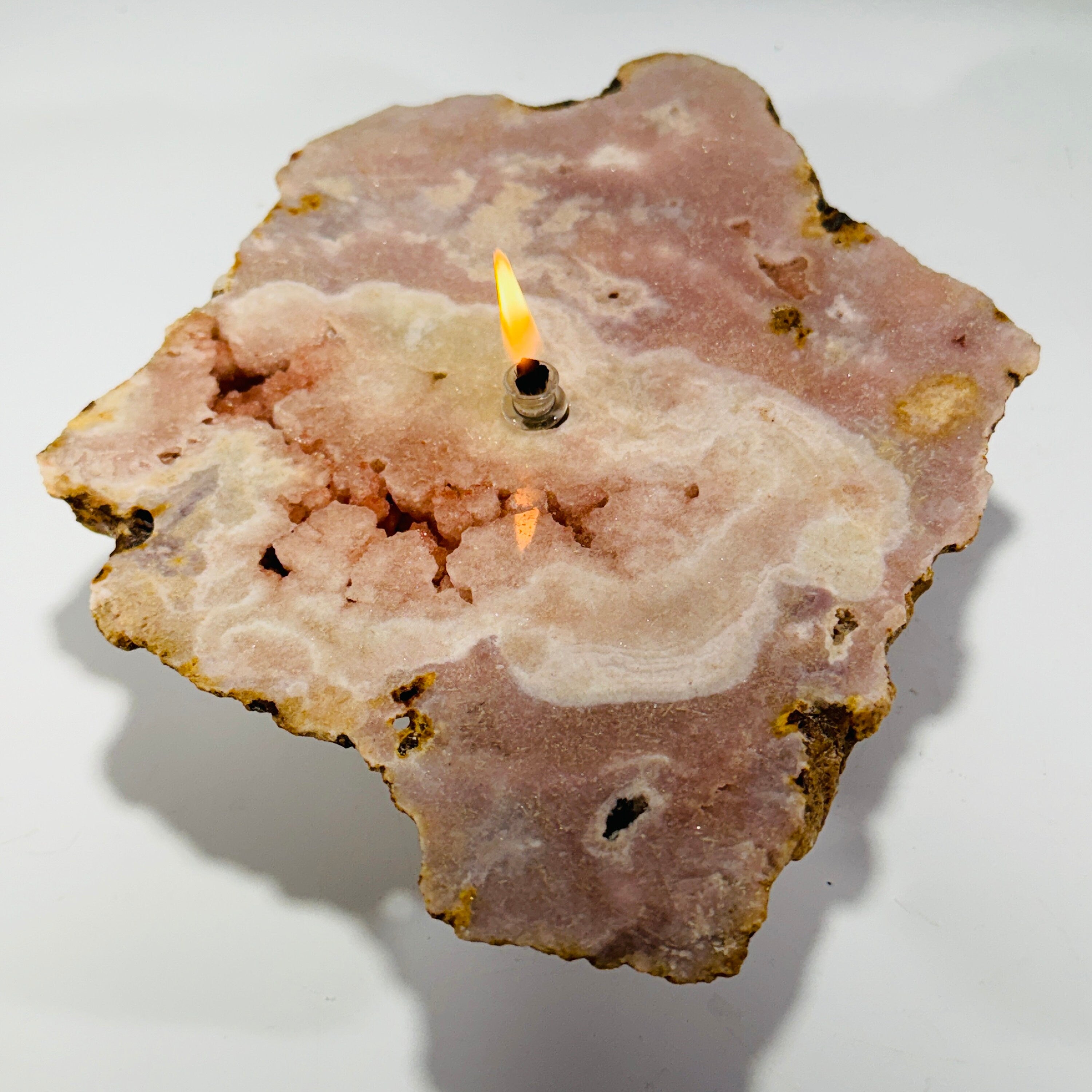 Rock Candle - pink amethyst