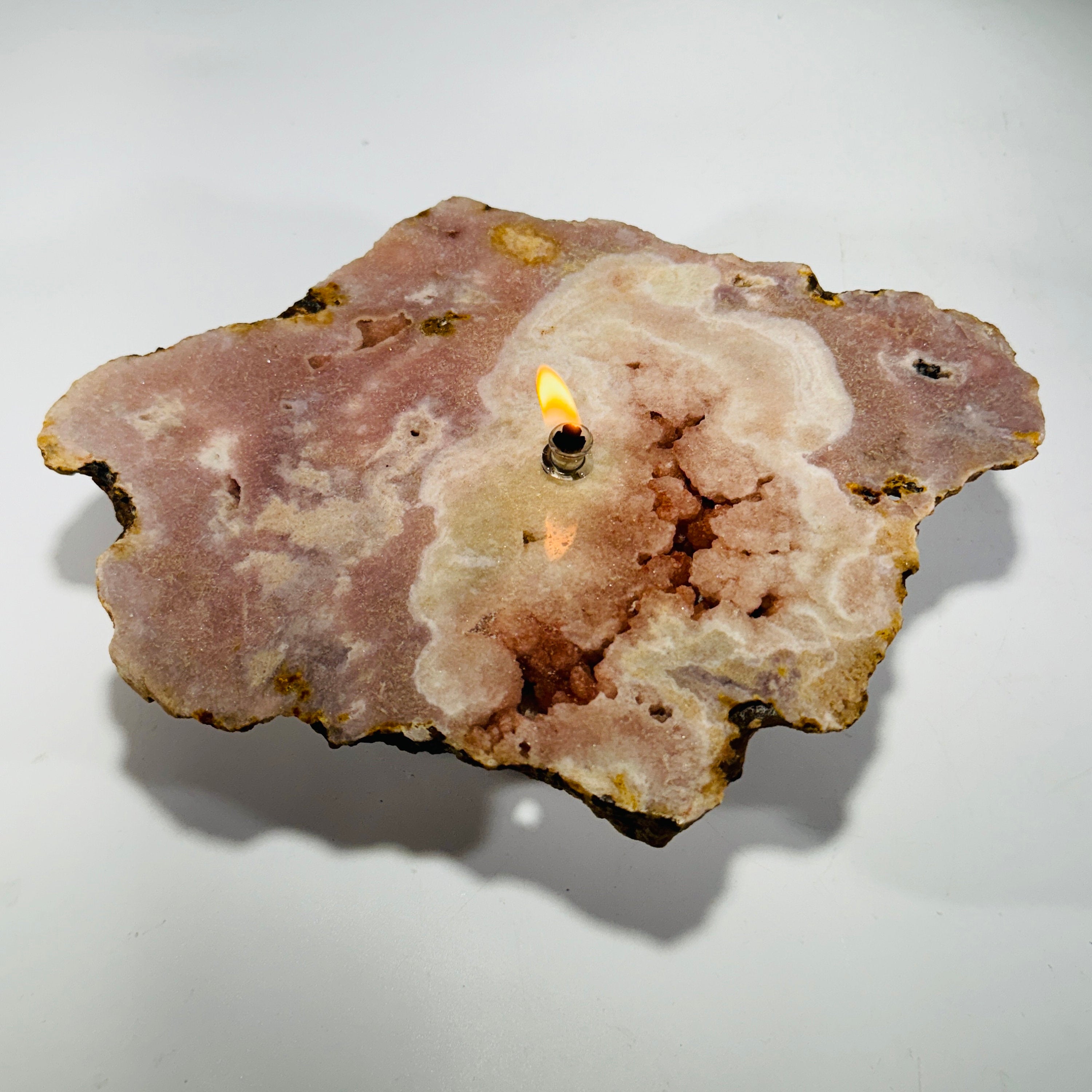 Rock Candle - pink amethyst