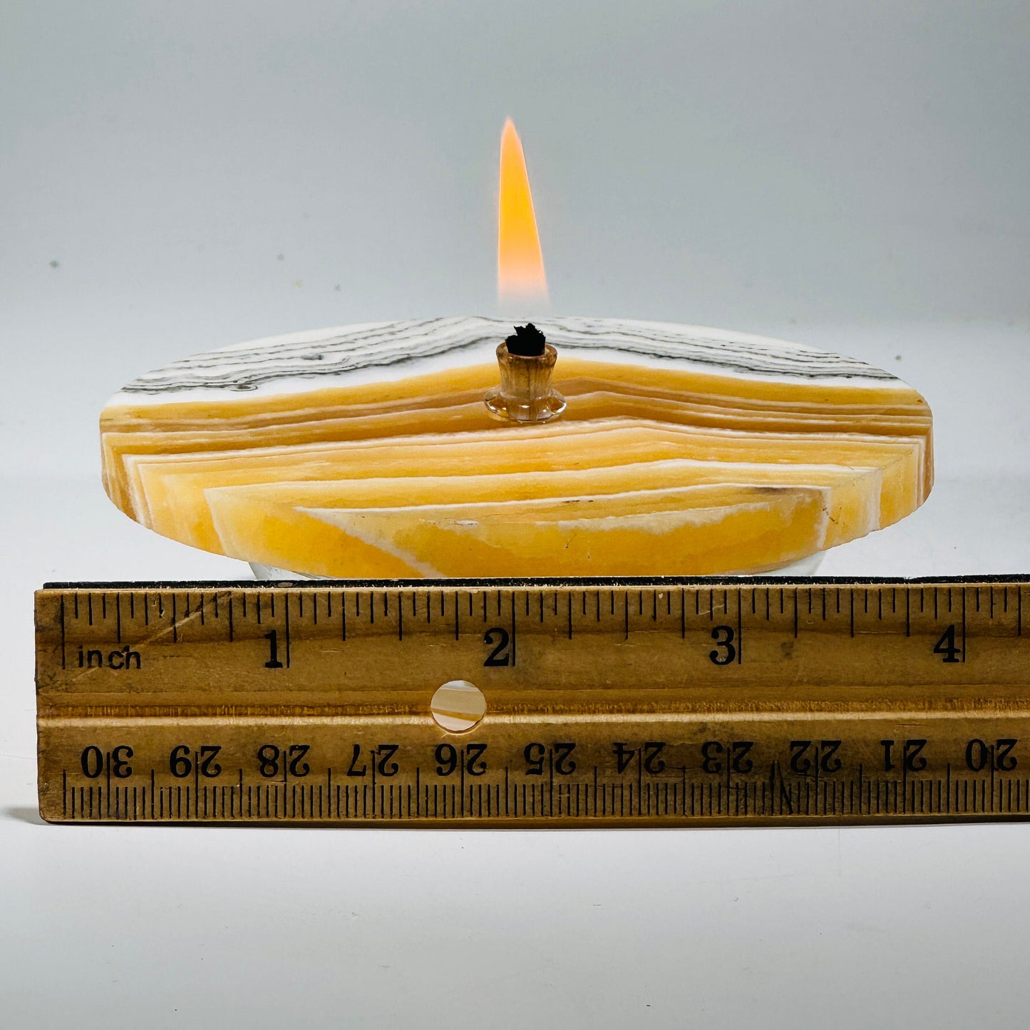 [shopname] - Grass Flower Calcite Rock Oil Candle, rock decor
