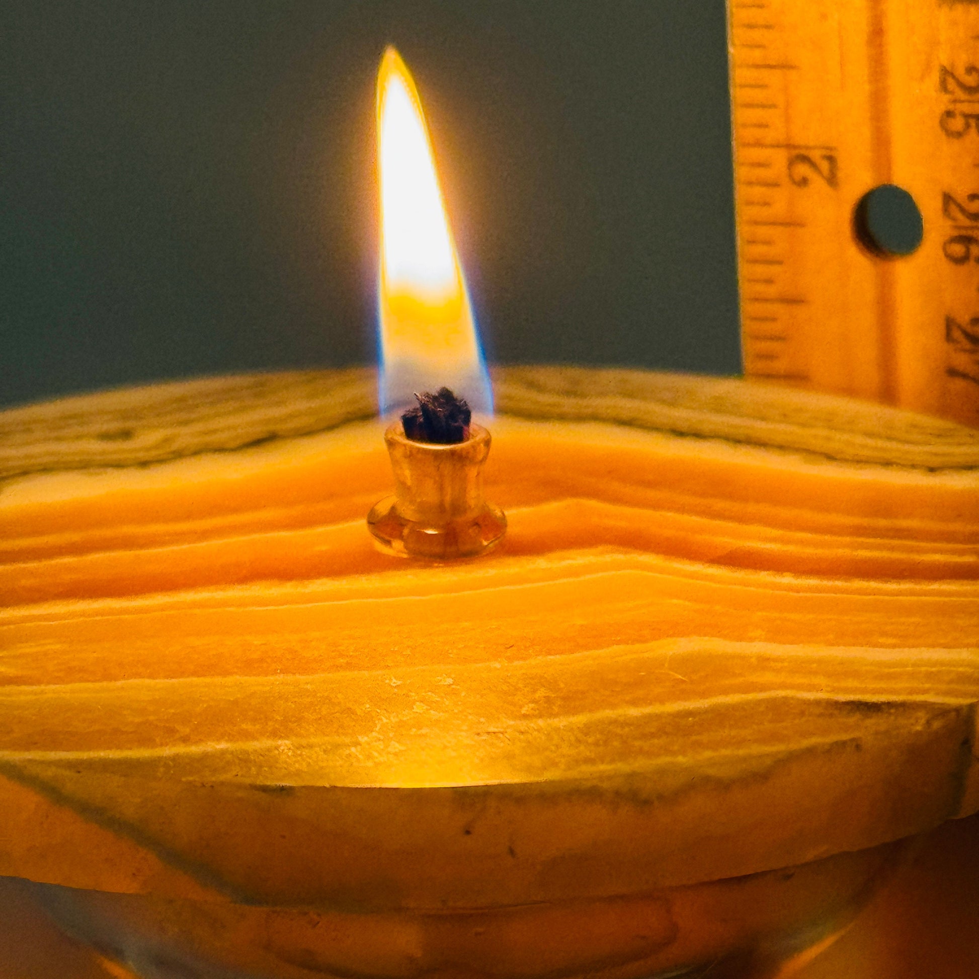 [shopname] - Grass Flower Calcite Rock Oil Candle, rock decor