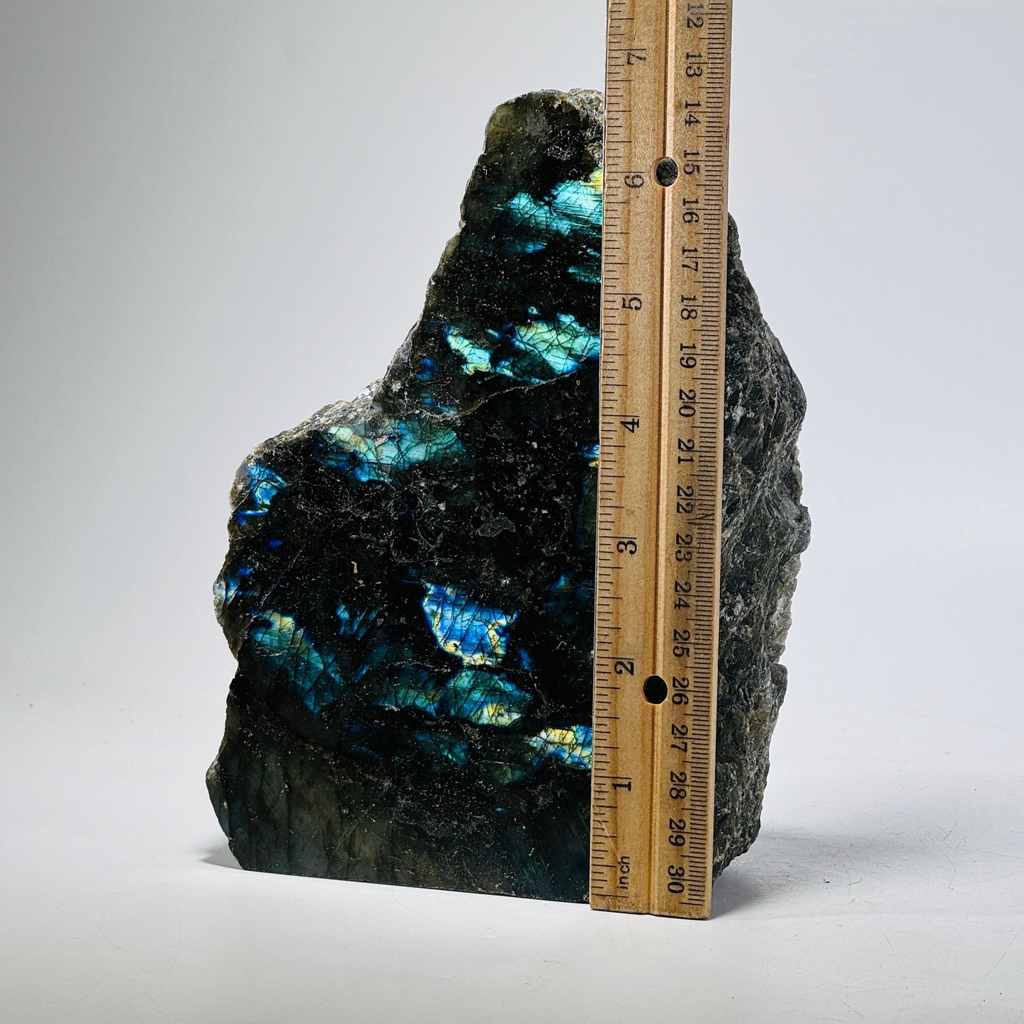 [shopname] - Labradorite crystal end cut, rock decor