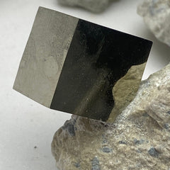 [shopname] - Medium Pyrite cube crystals from Navajun Spain, rock decor