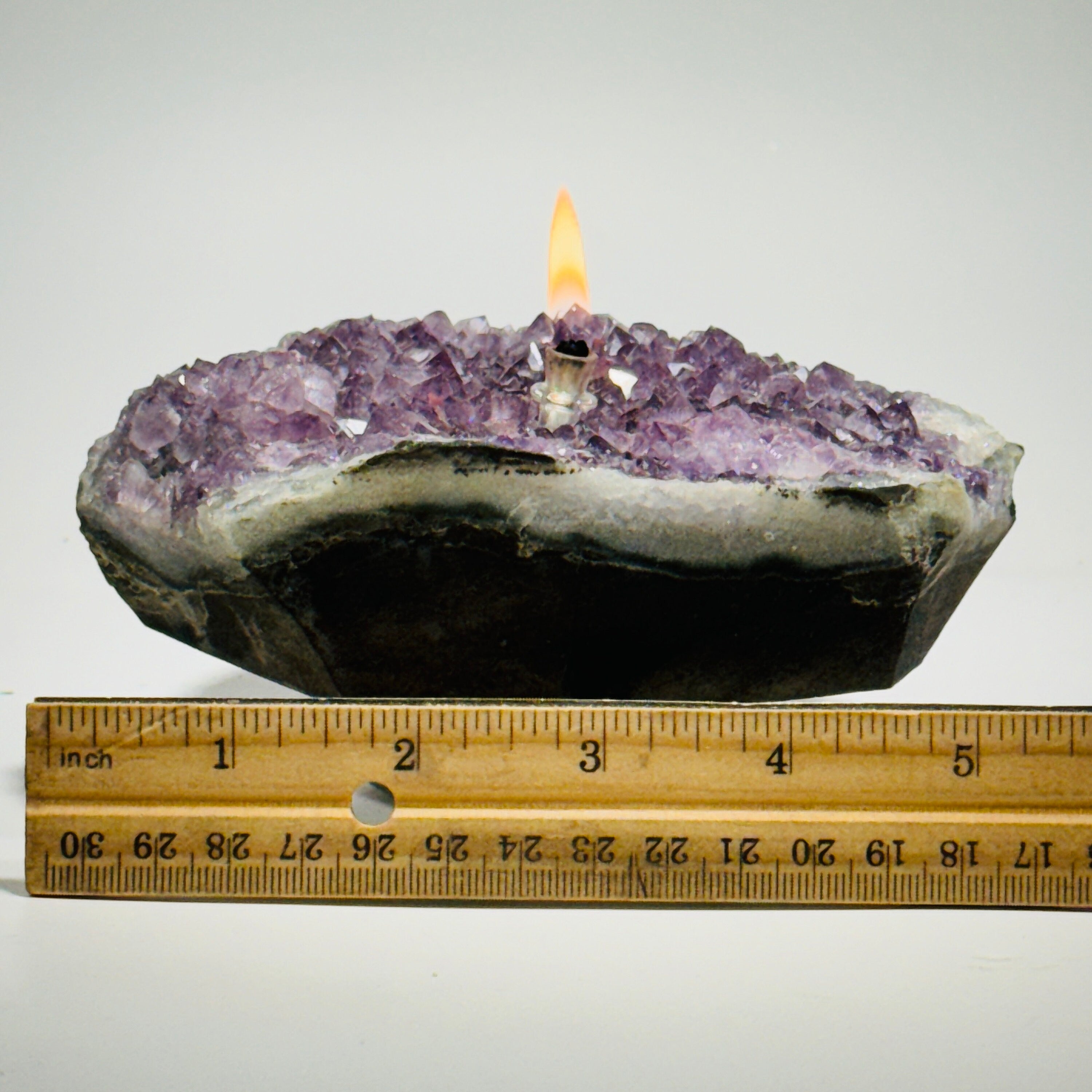 Rock oil lamp, Amethyst geode