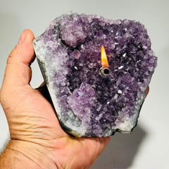 Rock oil lamp, Amethyst geode