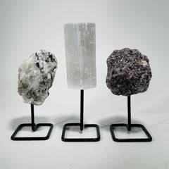 Mineral Specimens on a metal stand