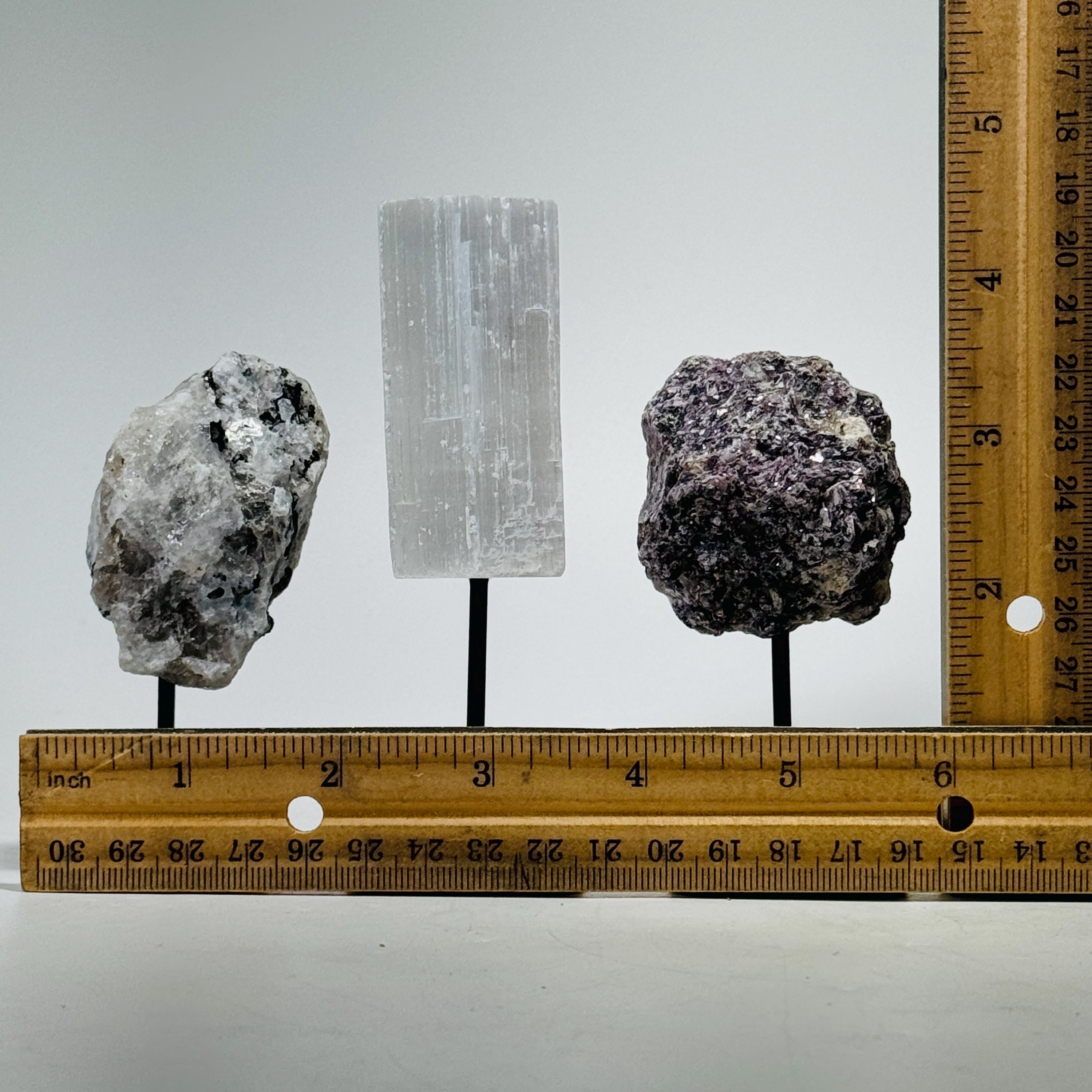 Mineral Specimens on a metal stand